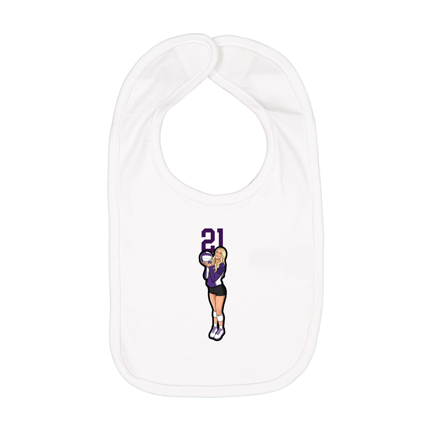 Infant Bib — Number Top in White