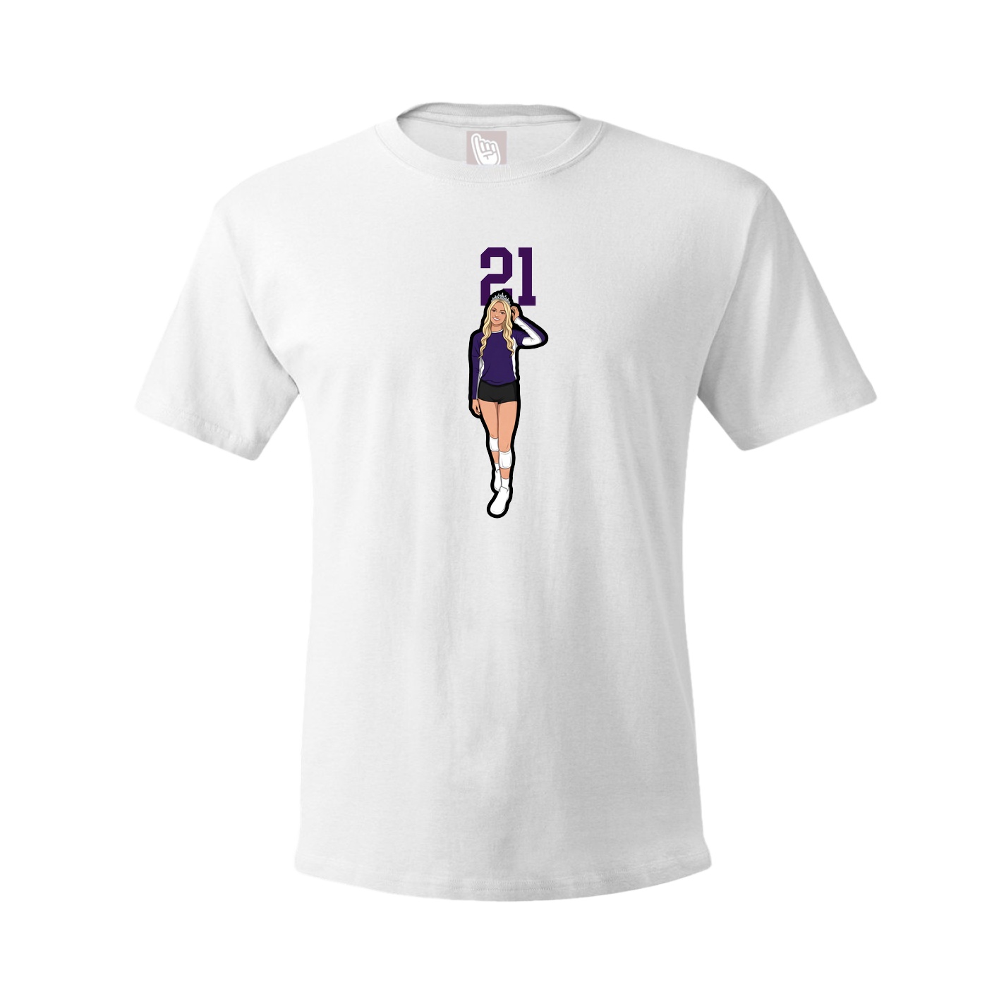 Youth Tee — Number Top in White