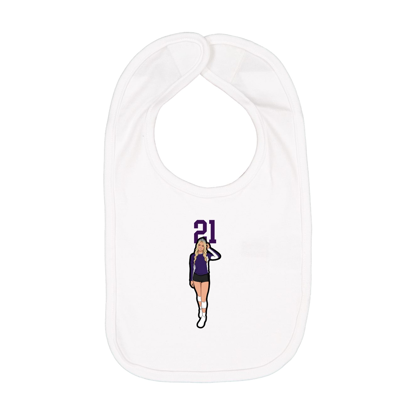 Infant Bib — Number Top in White
