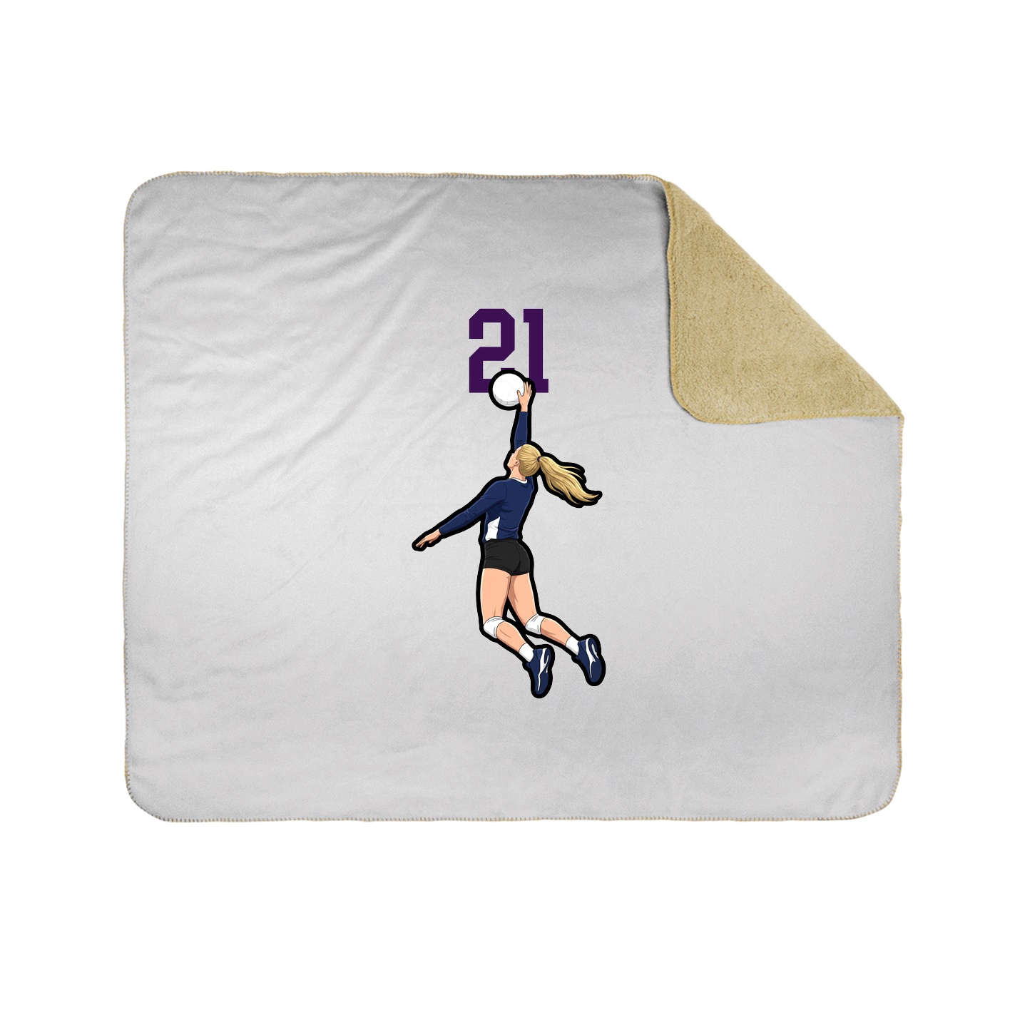 Throw Blanket — Number Top in White