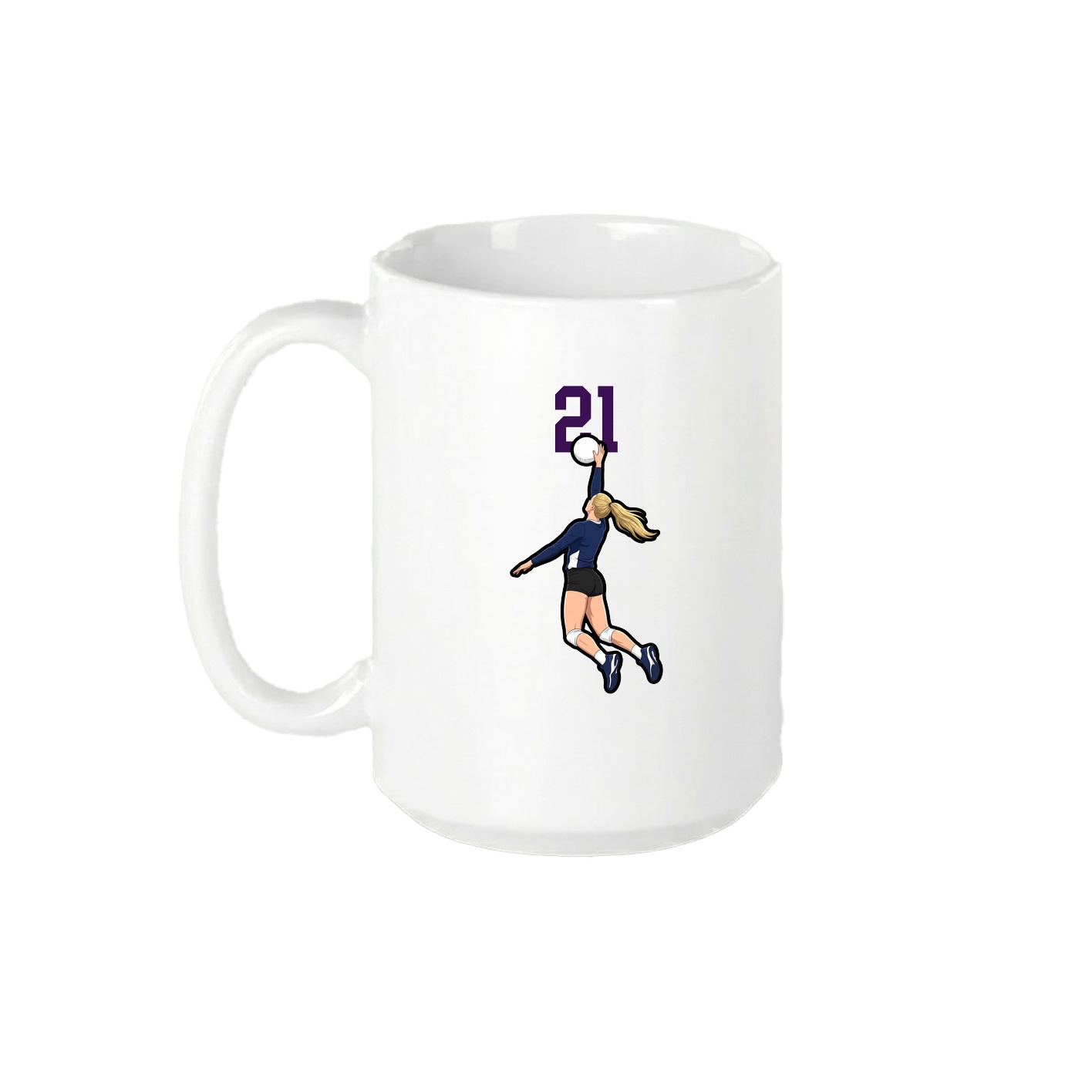 15oz Coffee Mug — Number Top in White