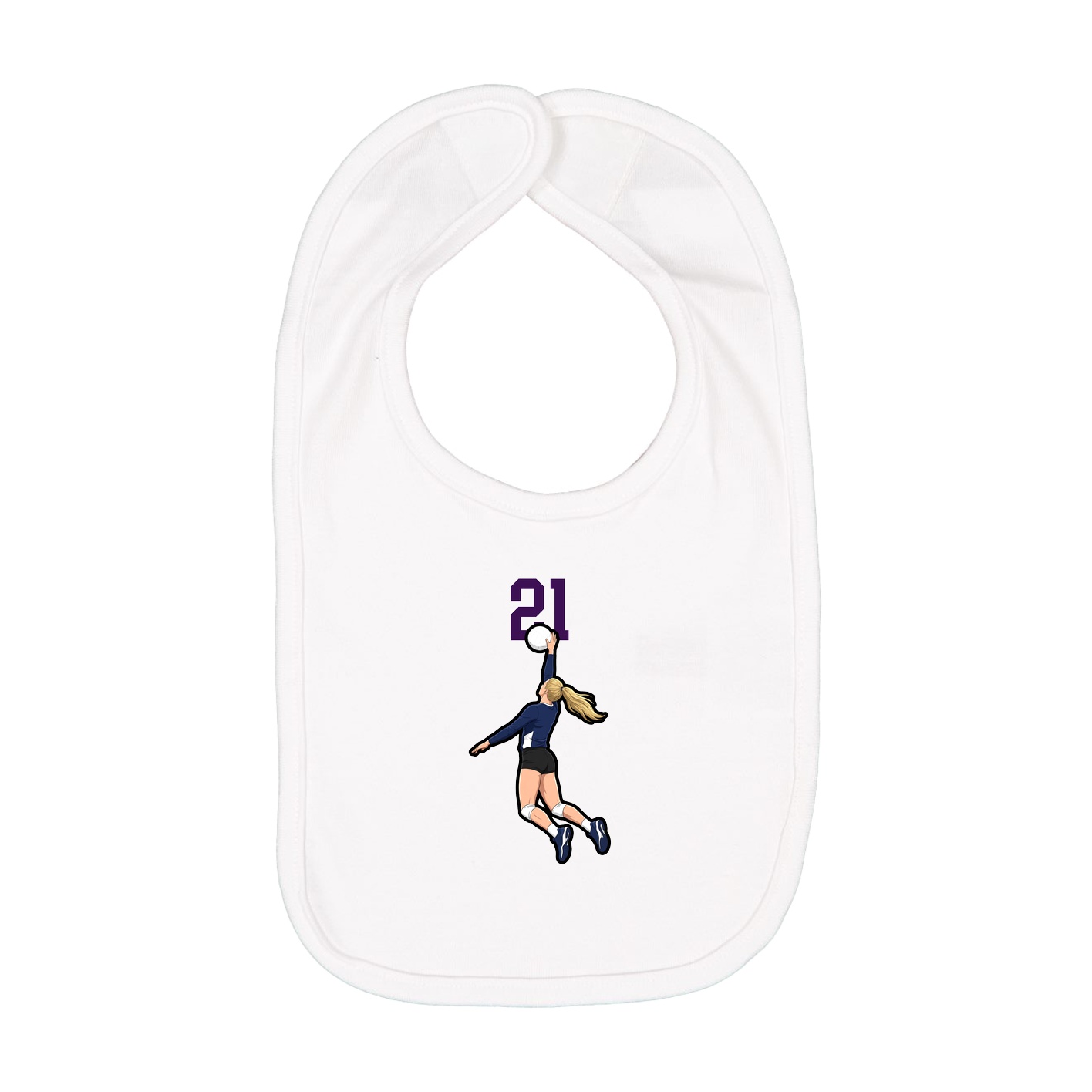 Infant Bib — Number Top in White