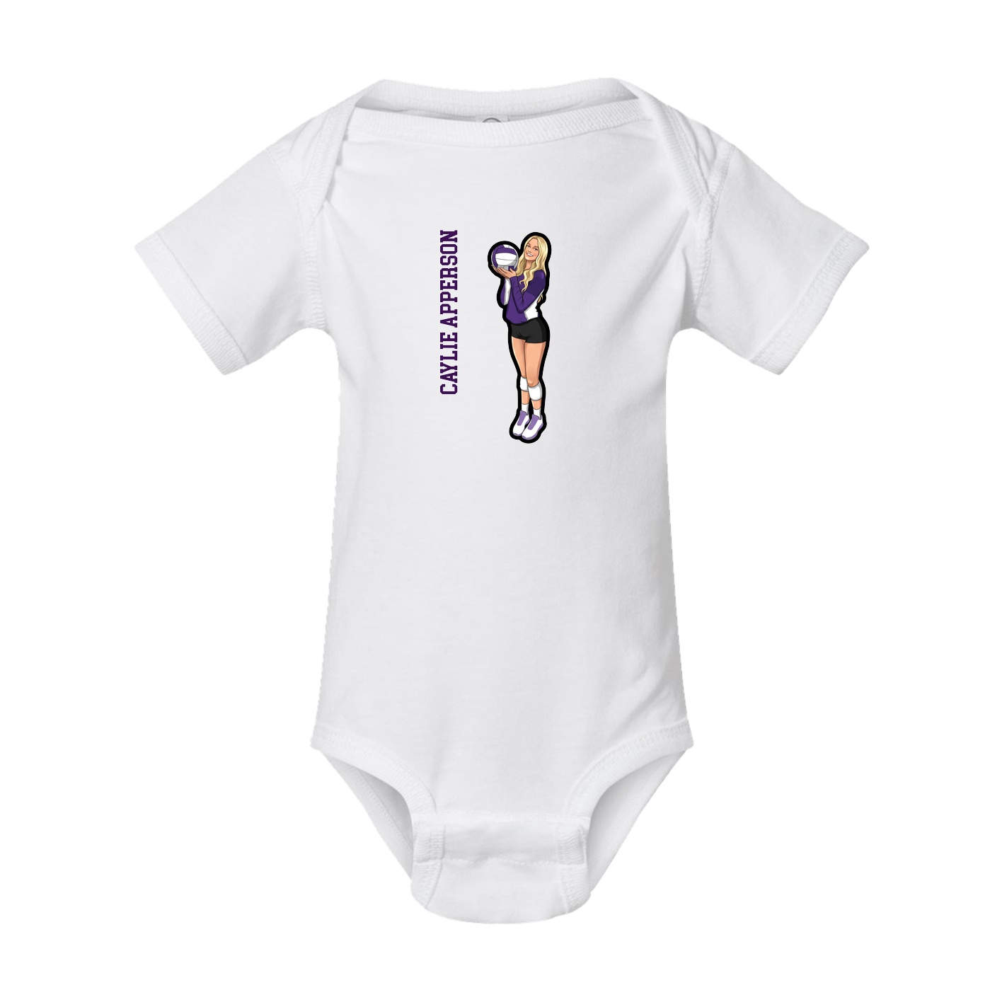 Baby Onesie — Name Vertical in White