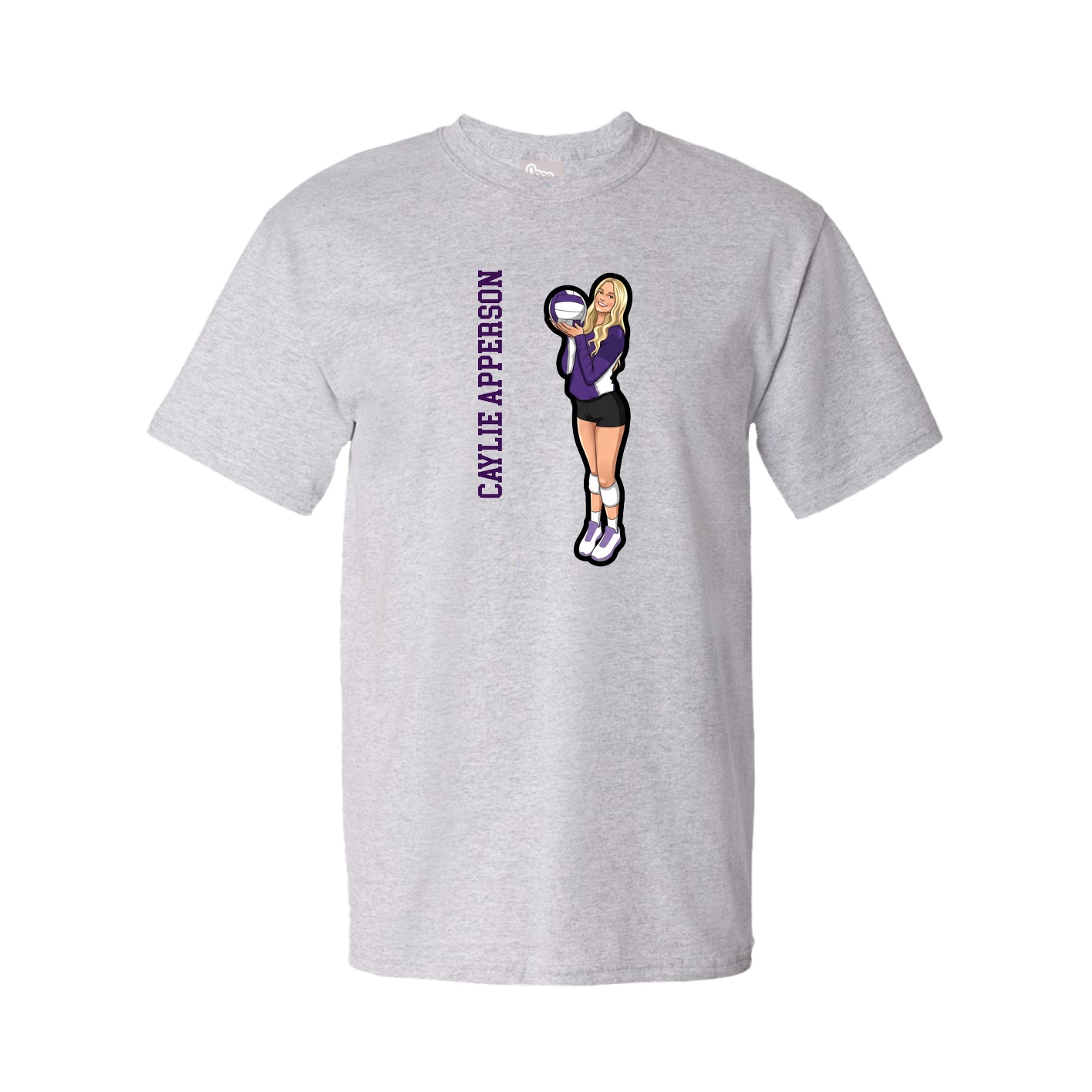 Youth Tee — Name Vertical in Grey