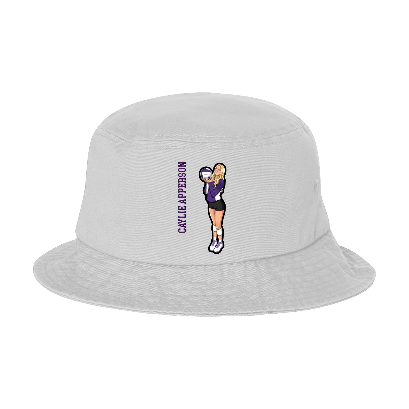 Bucket Cap — Name Vertical in White