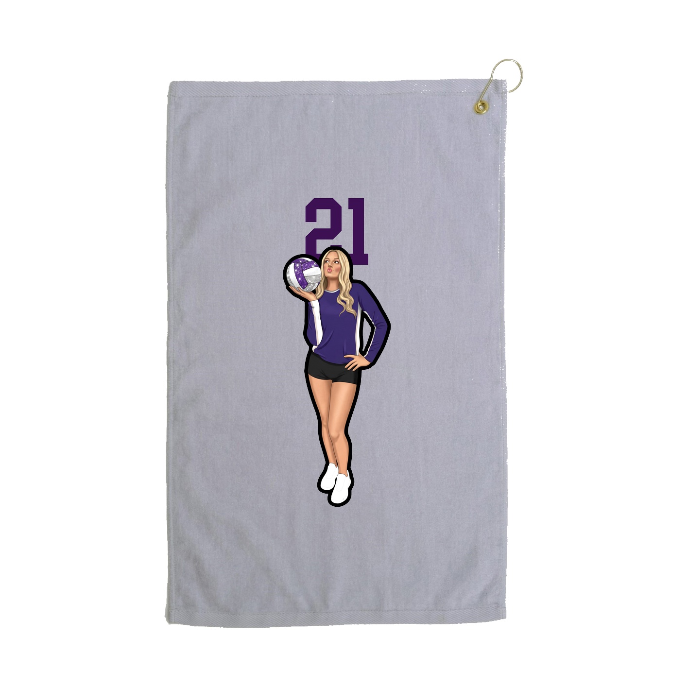Golf Towel — Number Top in Grey