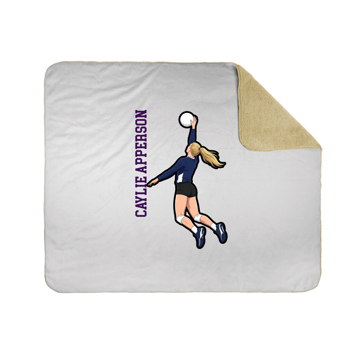Throw Blanket — Name Vertical in White