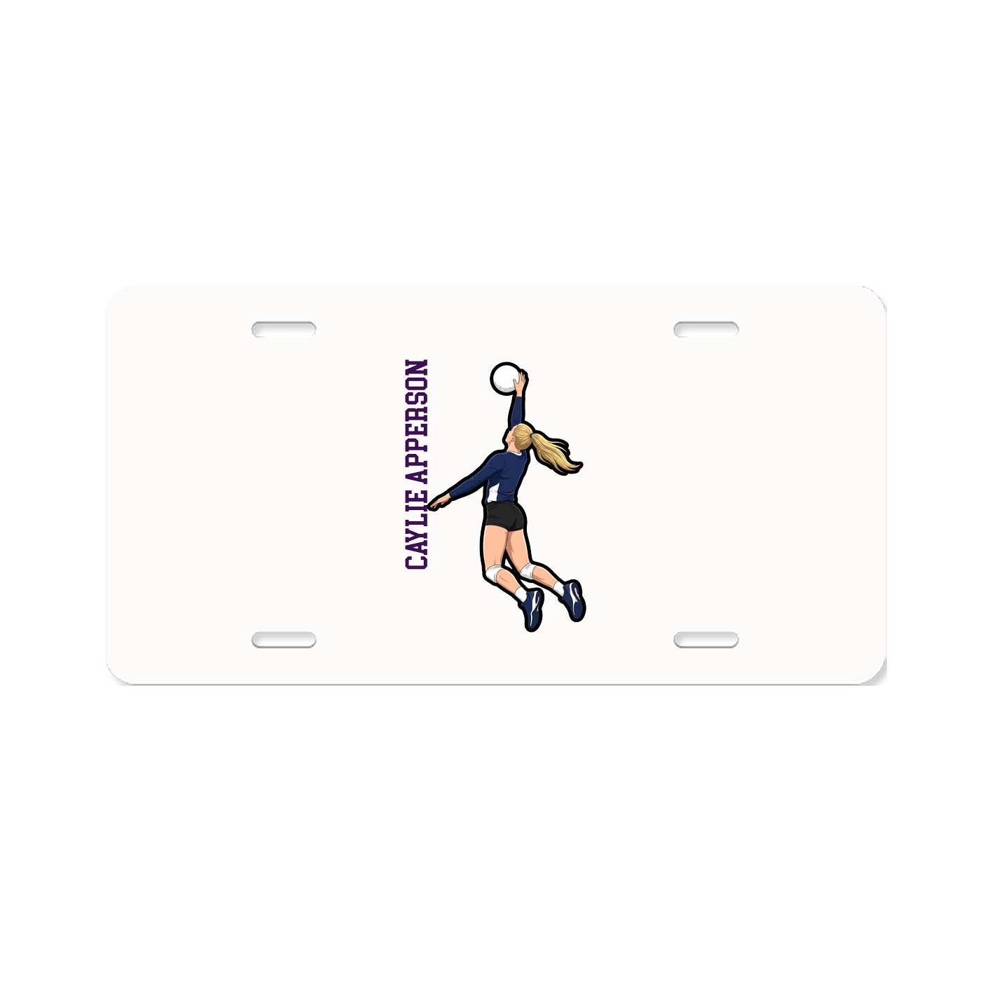 License Plate — Name Vertical in Classic