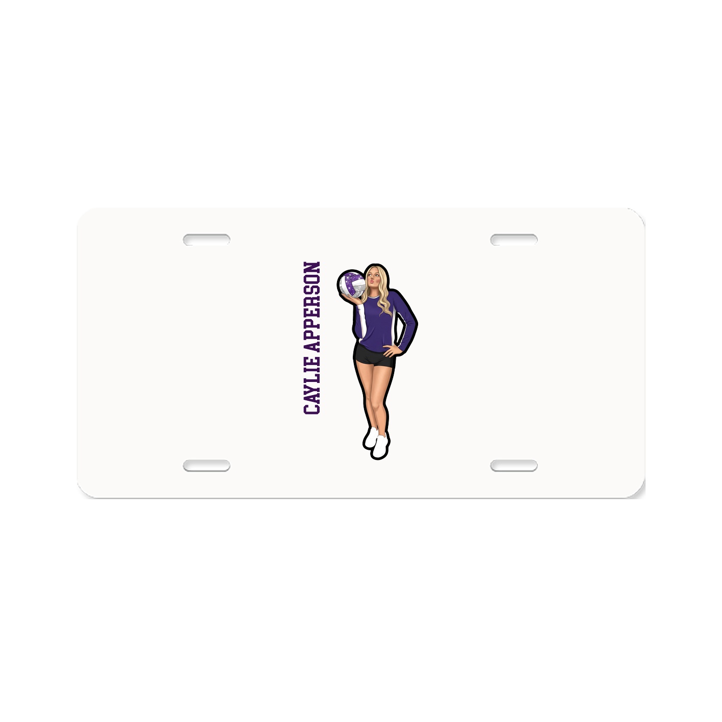License Plate — Name Vertical in Classic