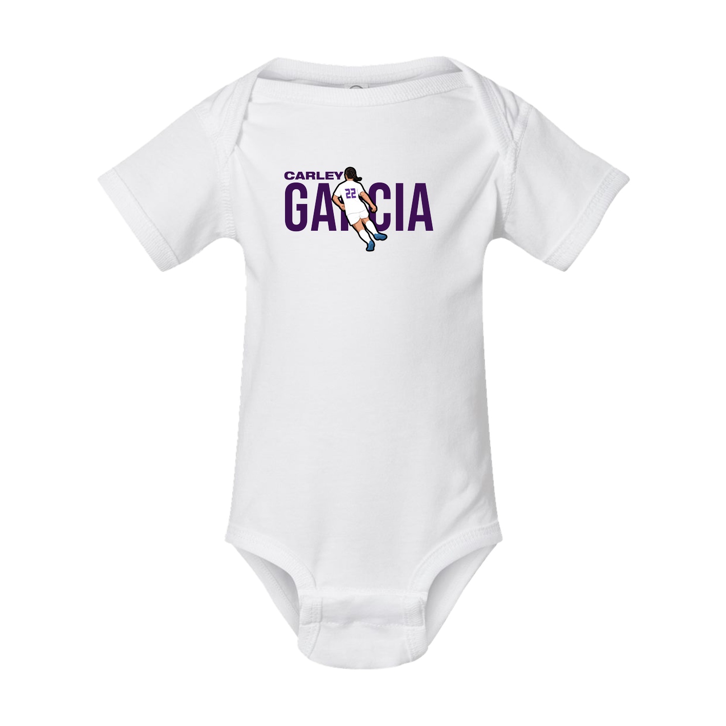 Baby Onesie — Player Name in White
