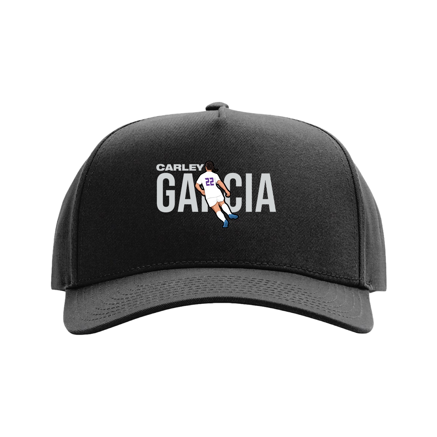 Full Fabric Five-Panel Champ Cap — Player Name in Black