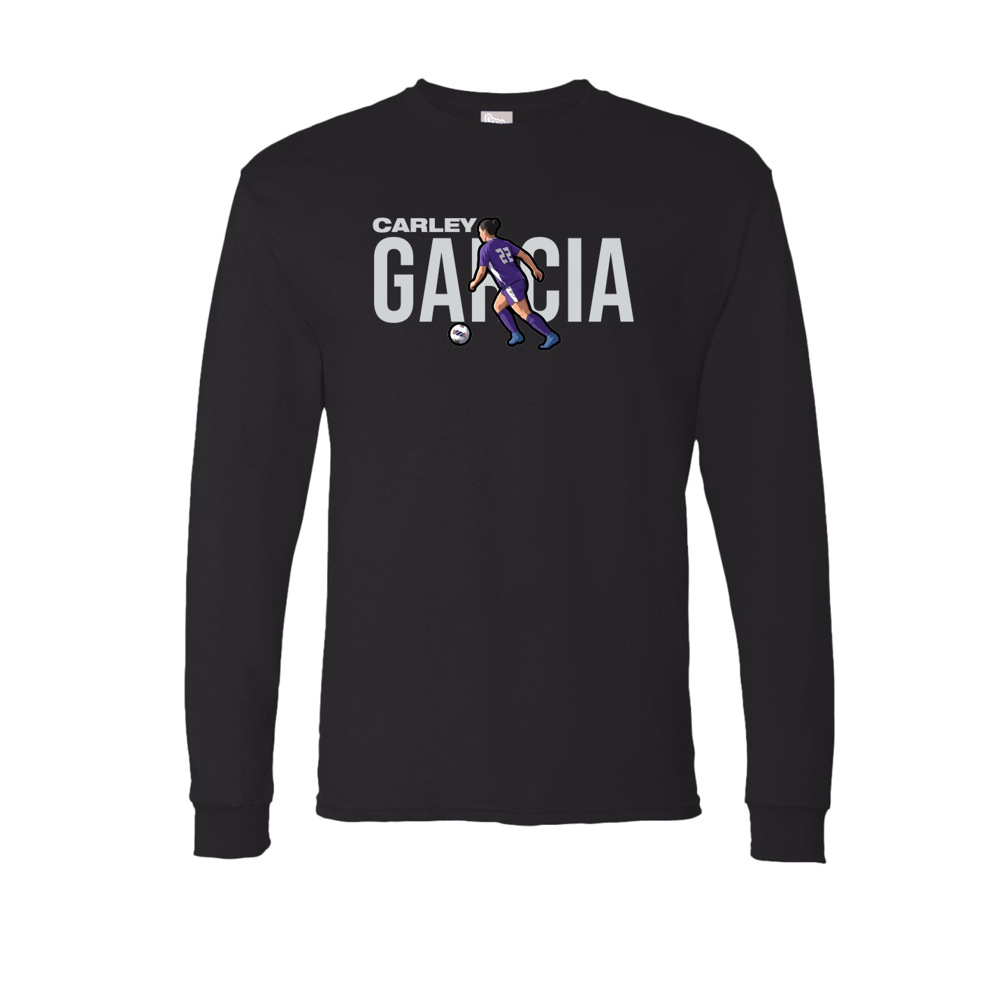 Long Sleeve Tee — Player Name in Black
