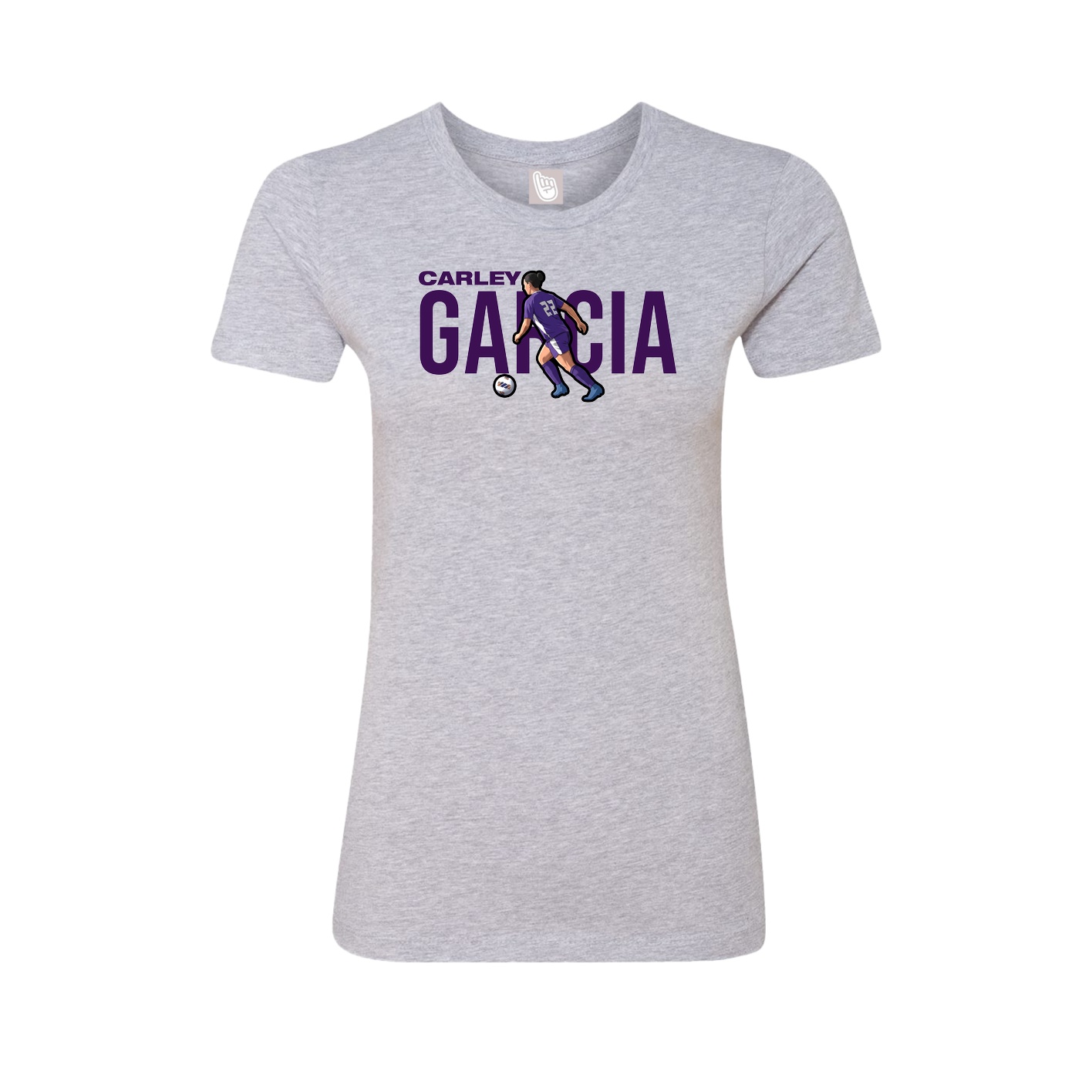 Fitted Women's Tee — Player Name in Grey
