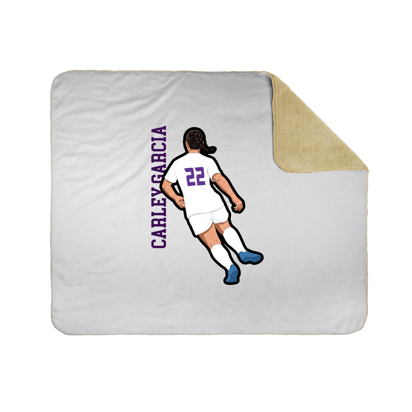Throw Blanket — Name Vertical in White