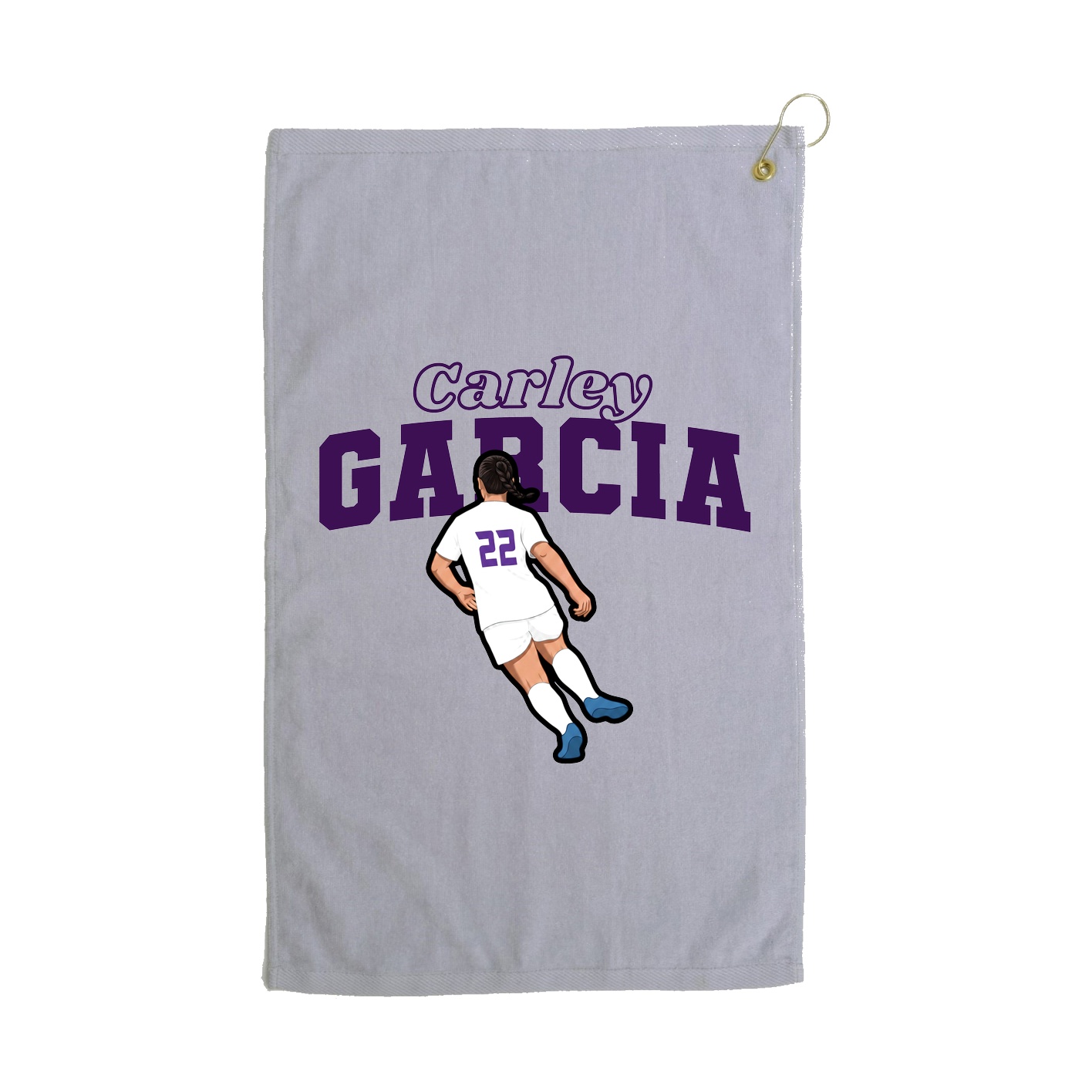 Golf Towel — Name Arch in Grey
