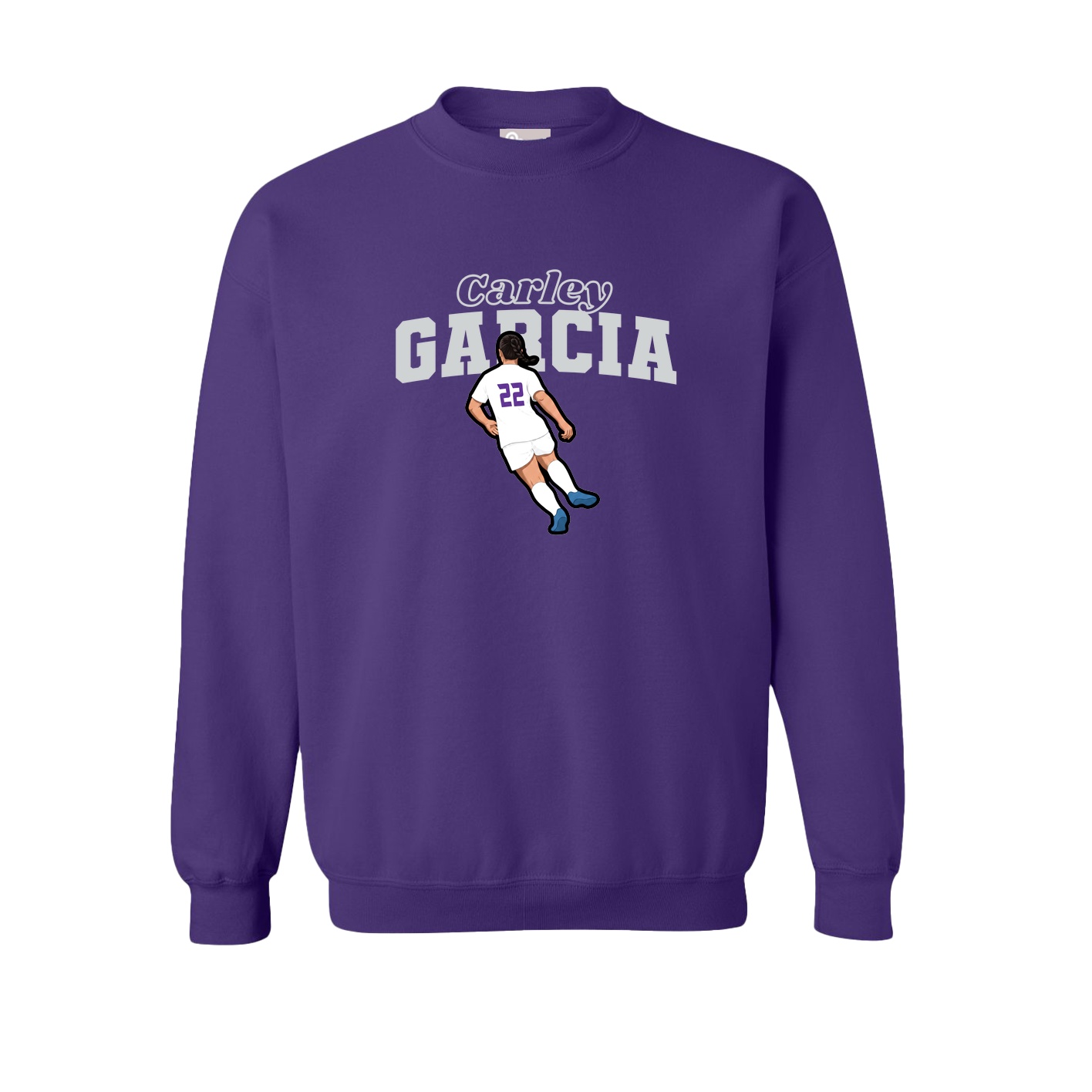 Fleece Crew — Name Arch in Purple