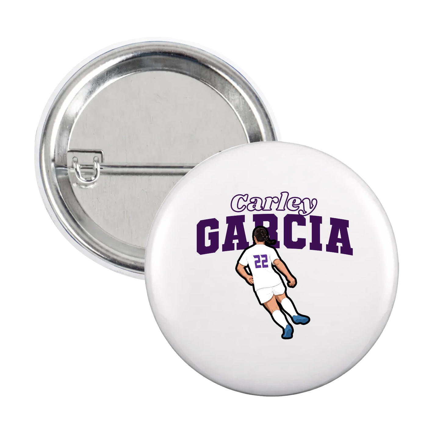 Game Day Button — Name Arch in White
