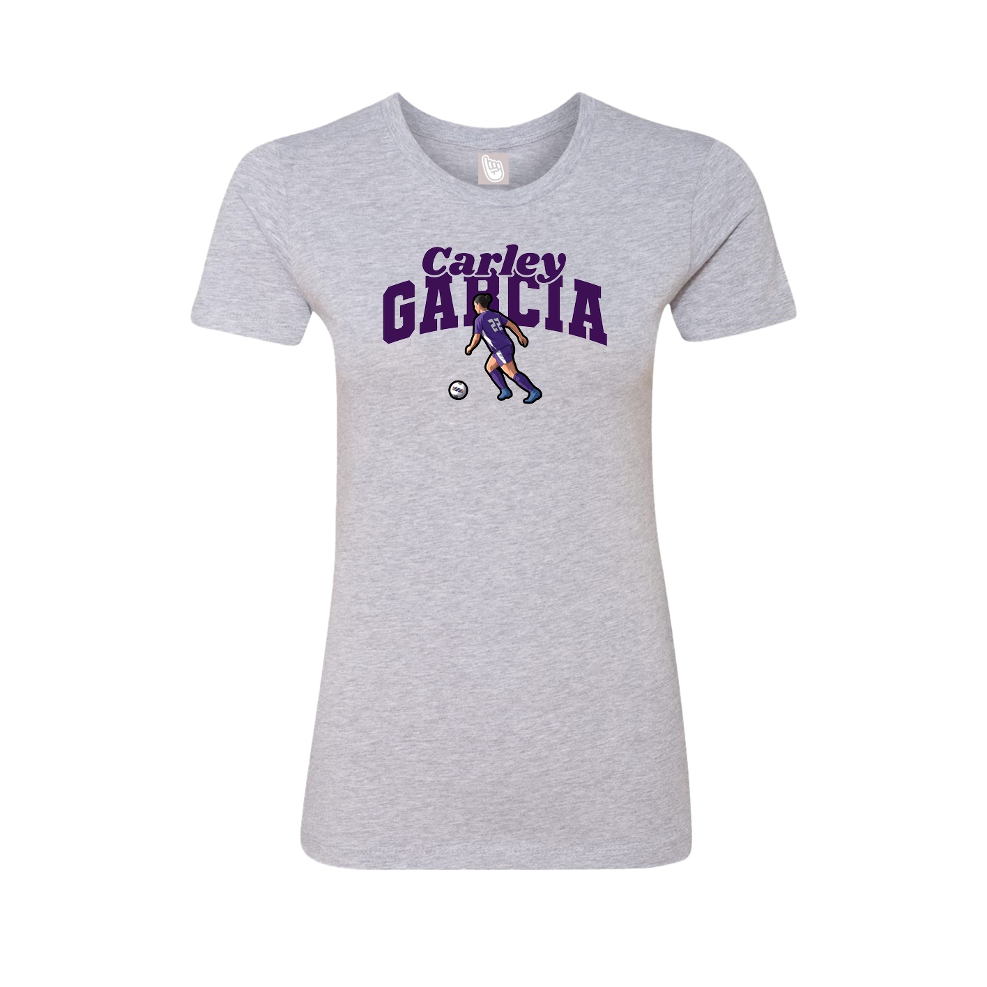 Fitted Women's Tee — Signature Arch in Grey