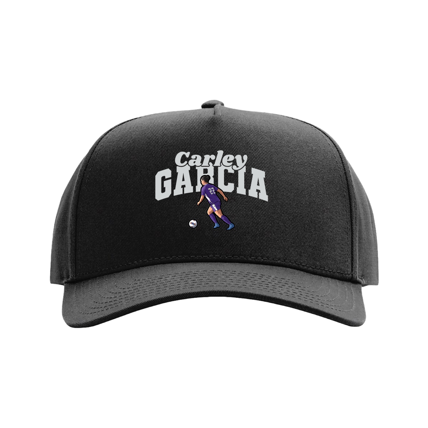 Full Fabric Five-Panel Champ Cap — Signature Arch in Black