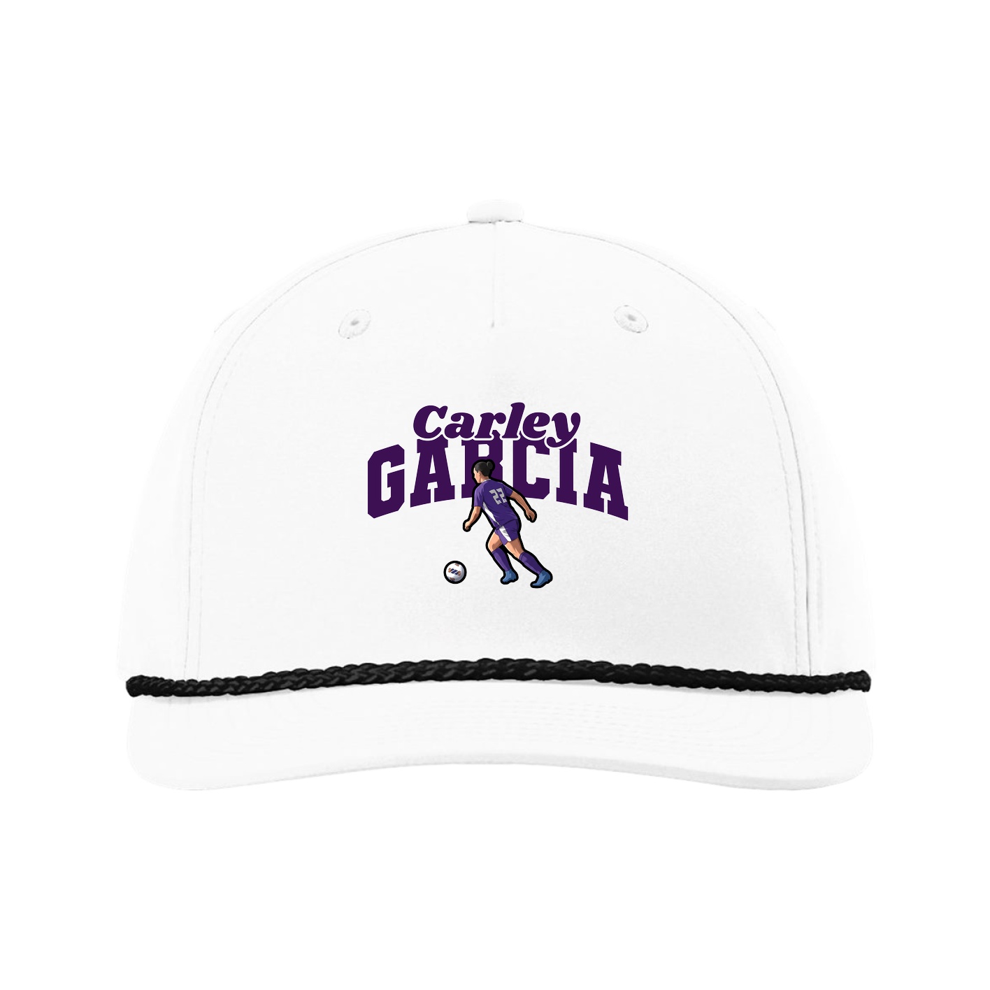 Five-Panel Classic Rope Cap — Signature Arch in White