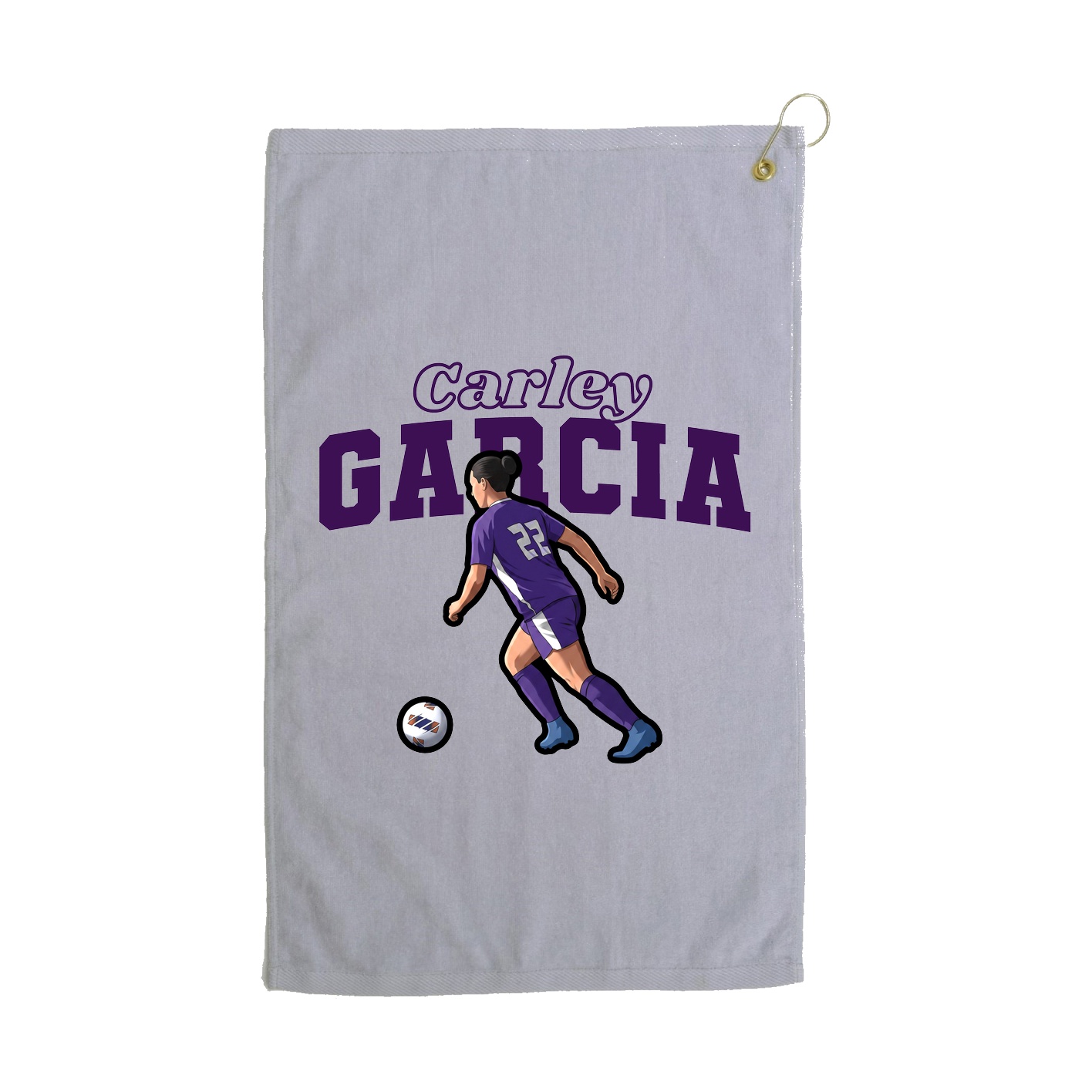 Golf Towel — Name Arch in Grey