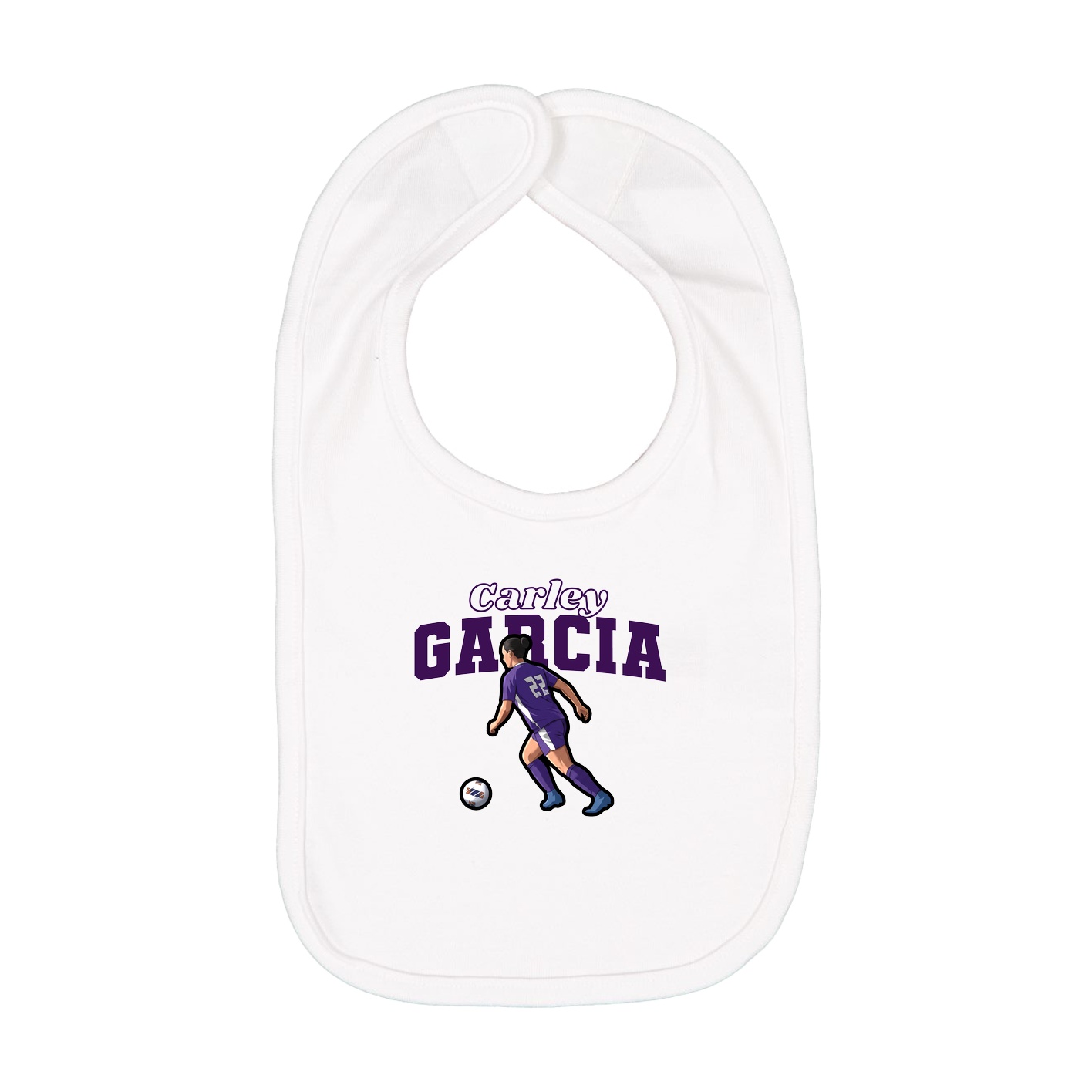 Infant Bib — Name Arch in White