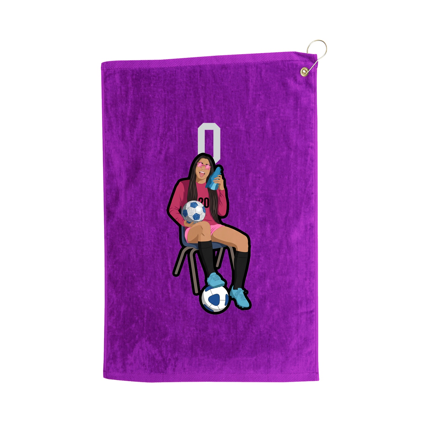 Golf Towel — Number Top in Purple