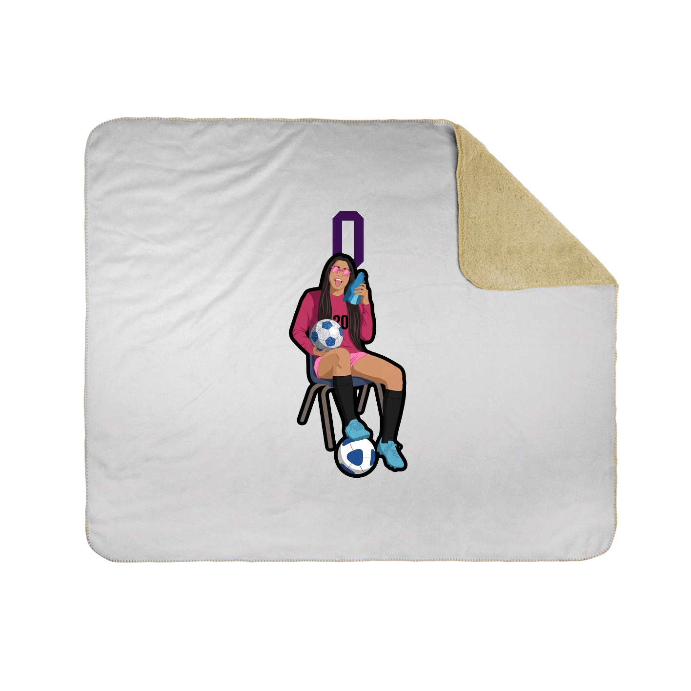 Throw Blanket — Number Top in White