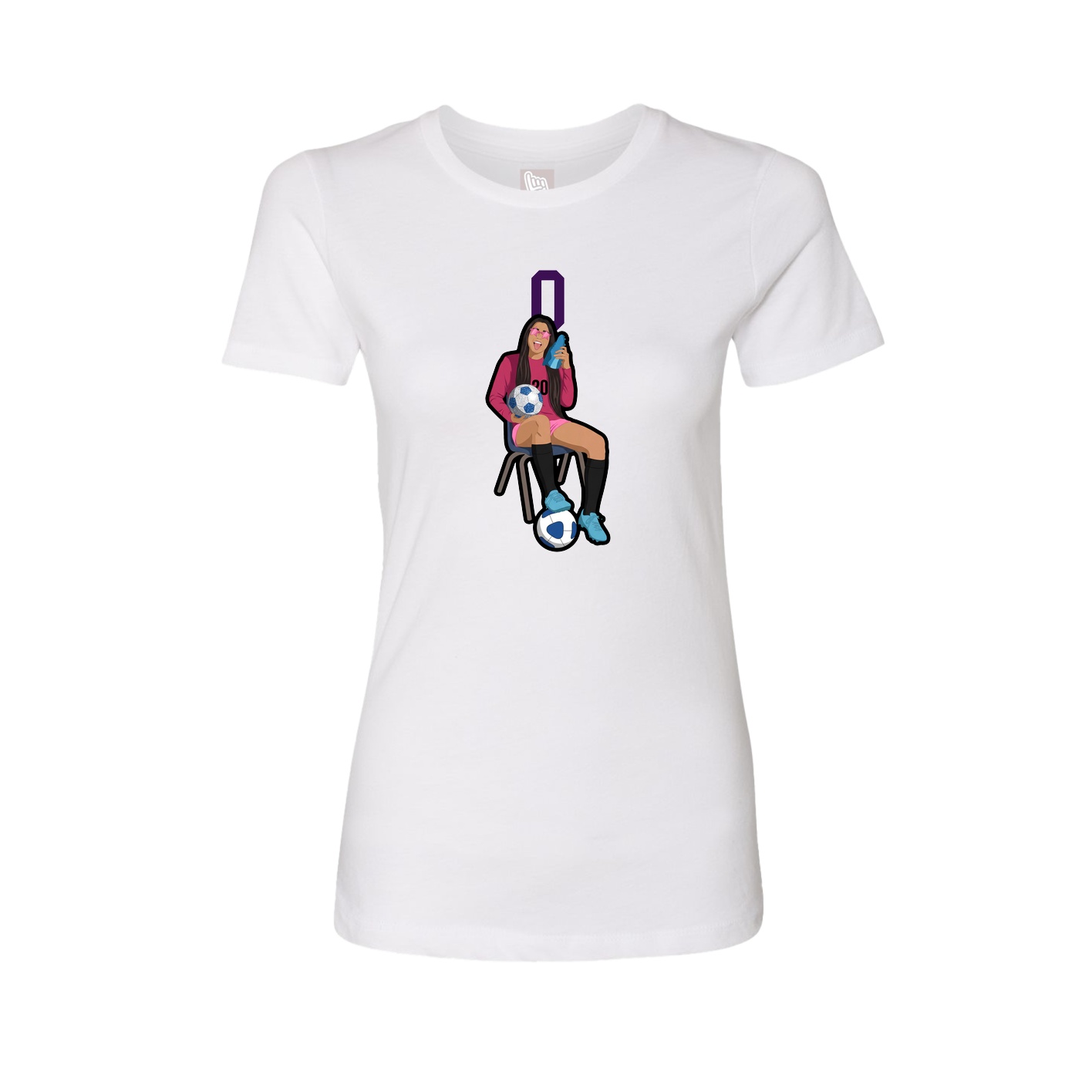 Fitted Women's Tee — Number Top in White