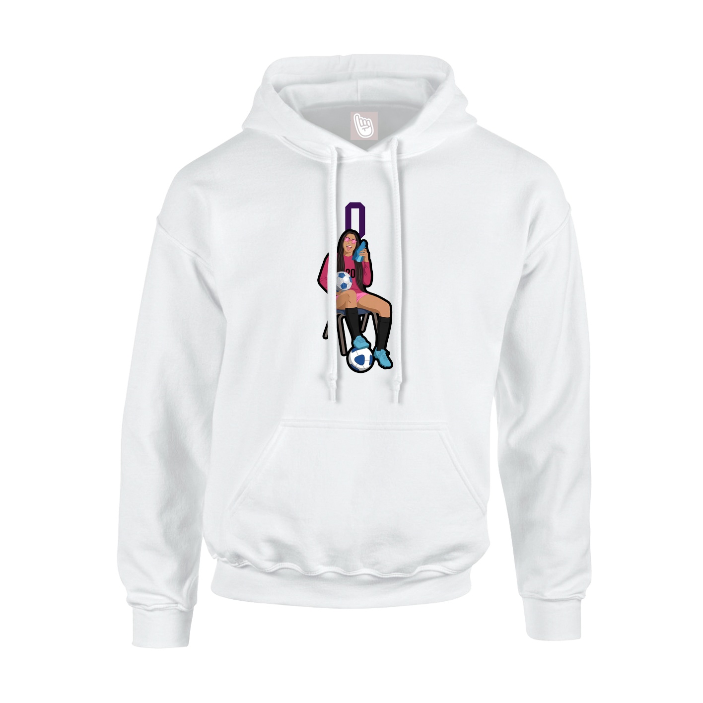 Hoodie — Number Top in White