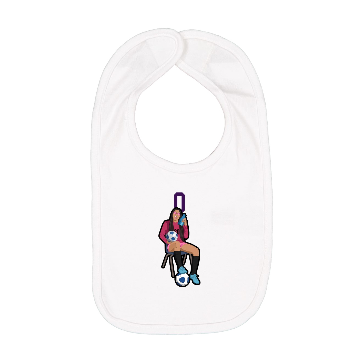 Infant Bib — Number Top in White
