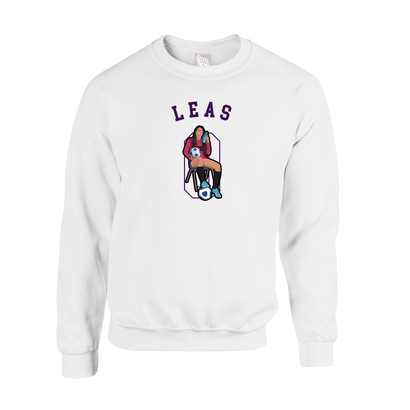 Fleece Crew — Shirsey Arch in White