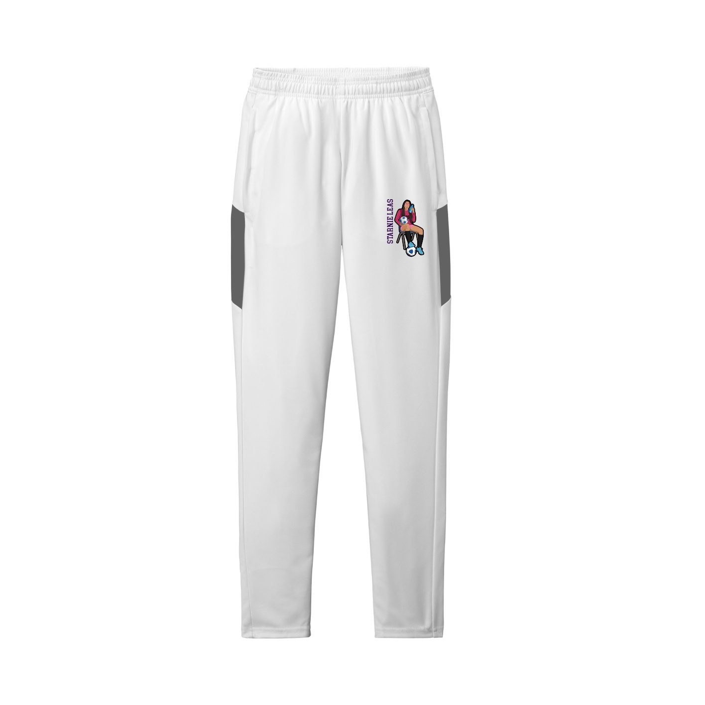 Team Travel Pant — Name Vertical in White/Grey