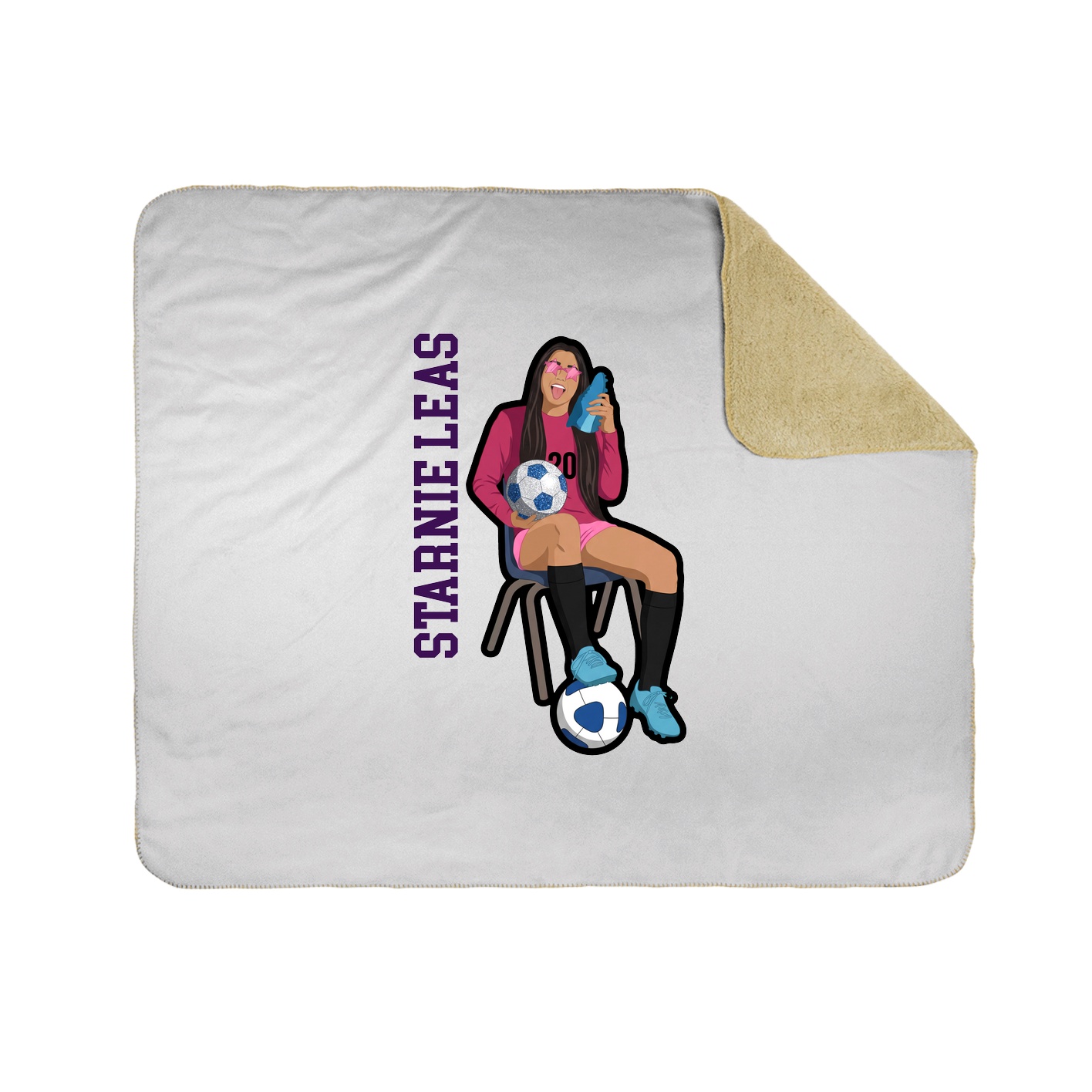 Throw Blanket — Name Vertical in White