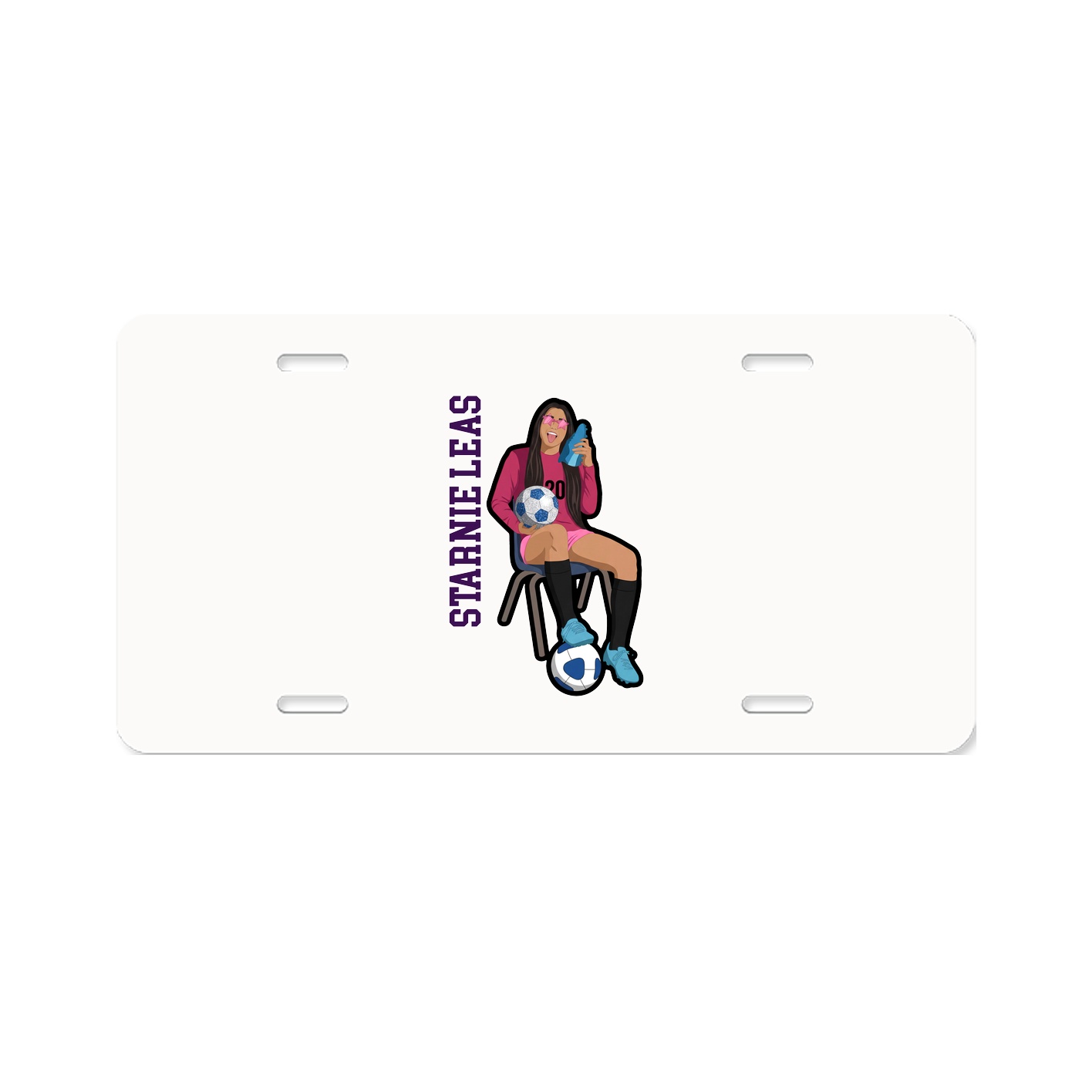 License Plate — Name Vertical in Classic