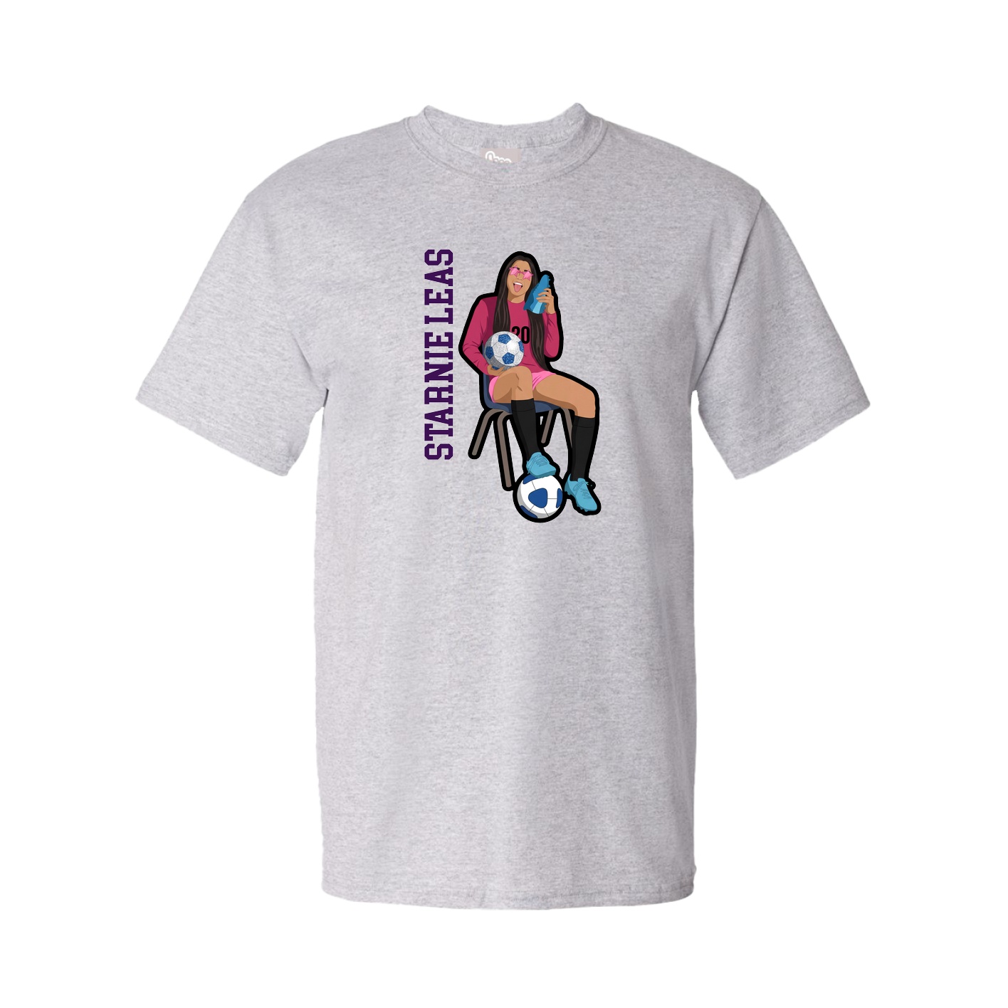 Youth Tee — Name Vertical in Grey
