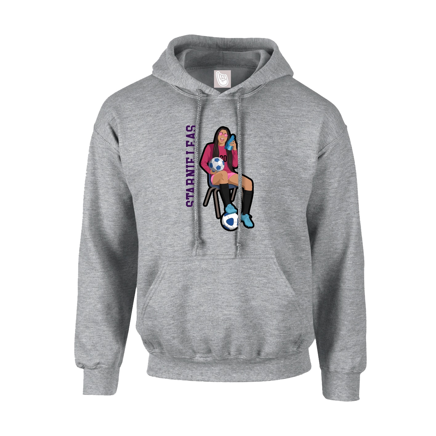 Hoodie — Name Vertical in Grey