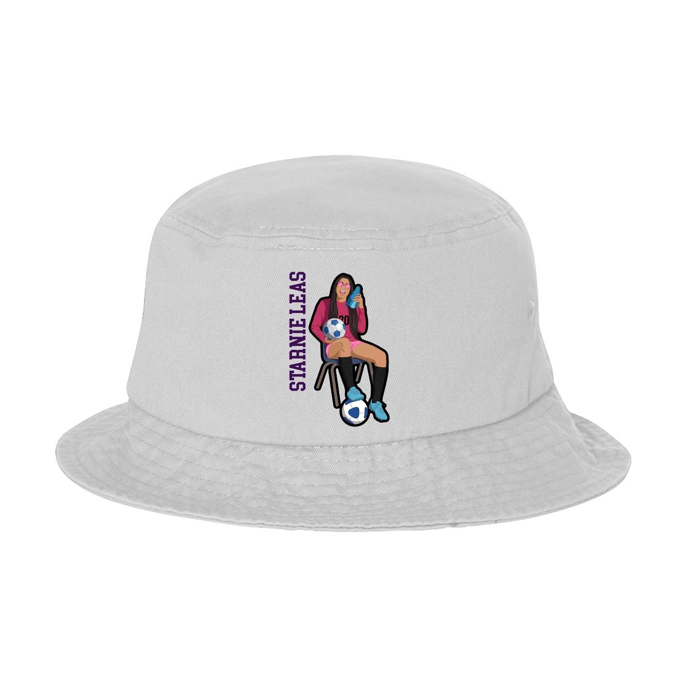 Bucket Cap — Name Vertical in White