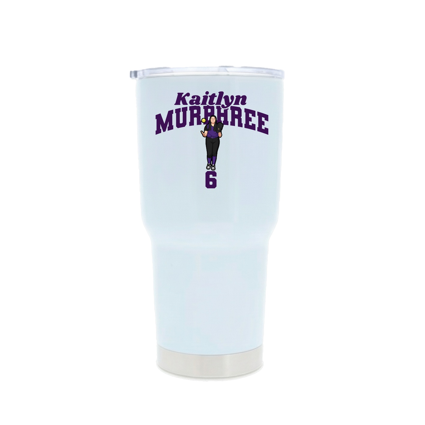 30oz Stainless Steel Tumbler — Signature Arch in White