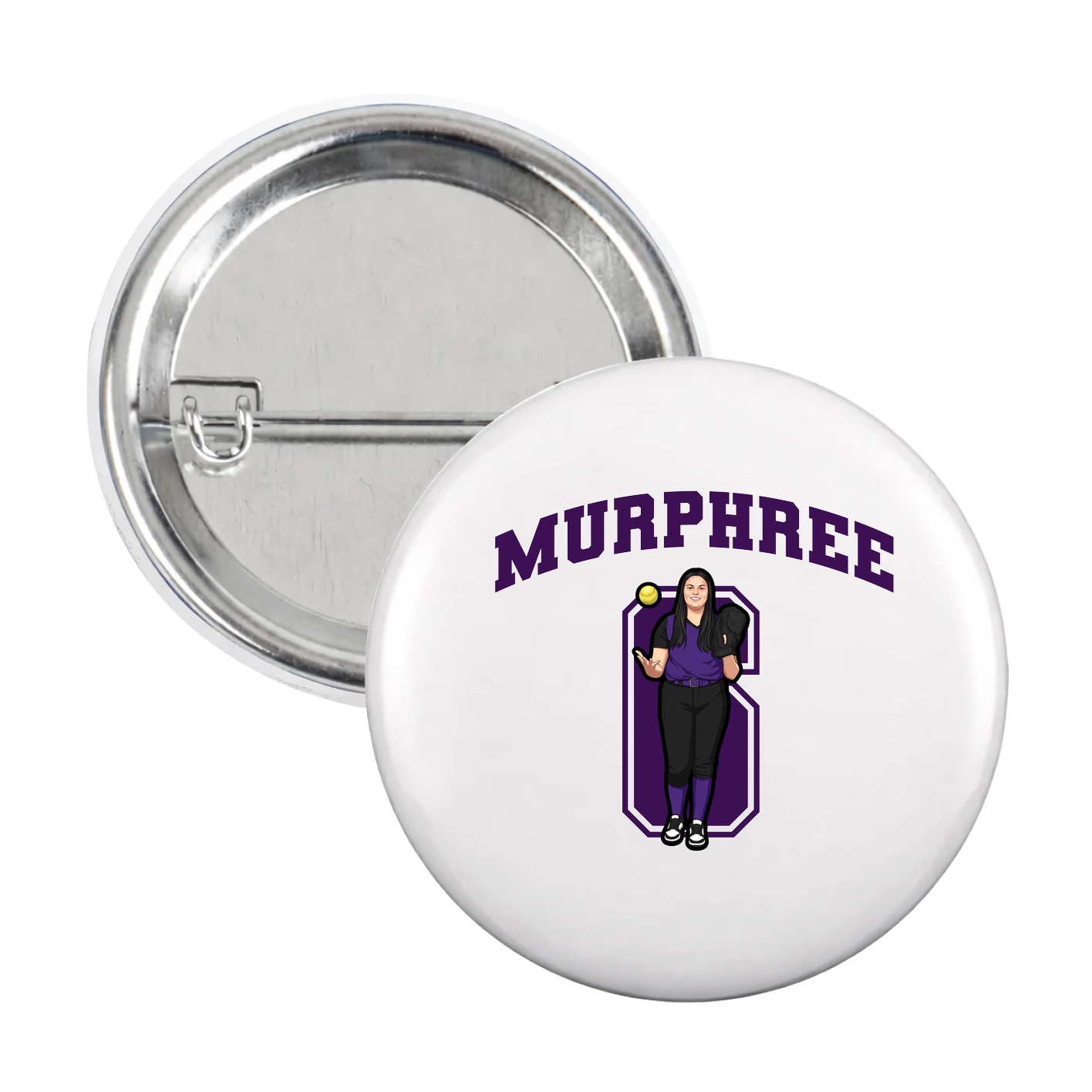 Game Day Button — Number in White