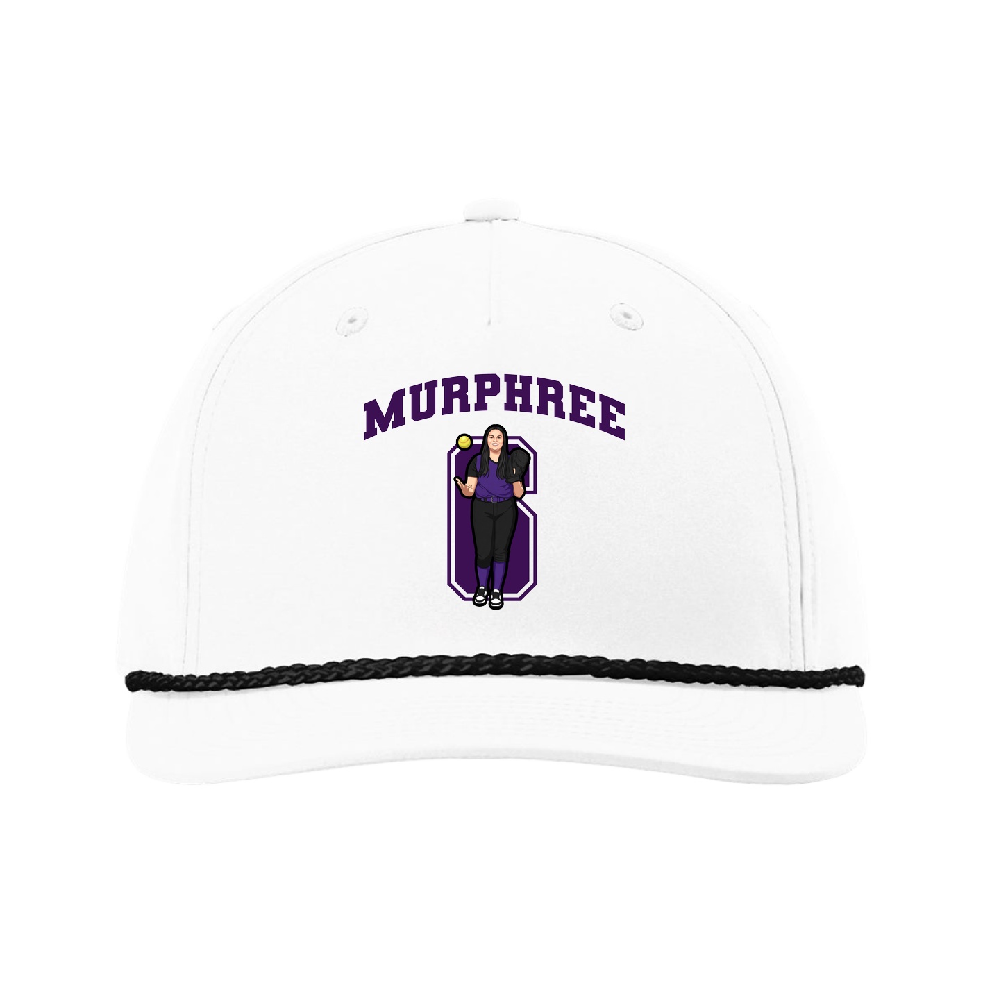 Five-Panel Classic Rope Cap — Number in White