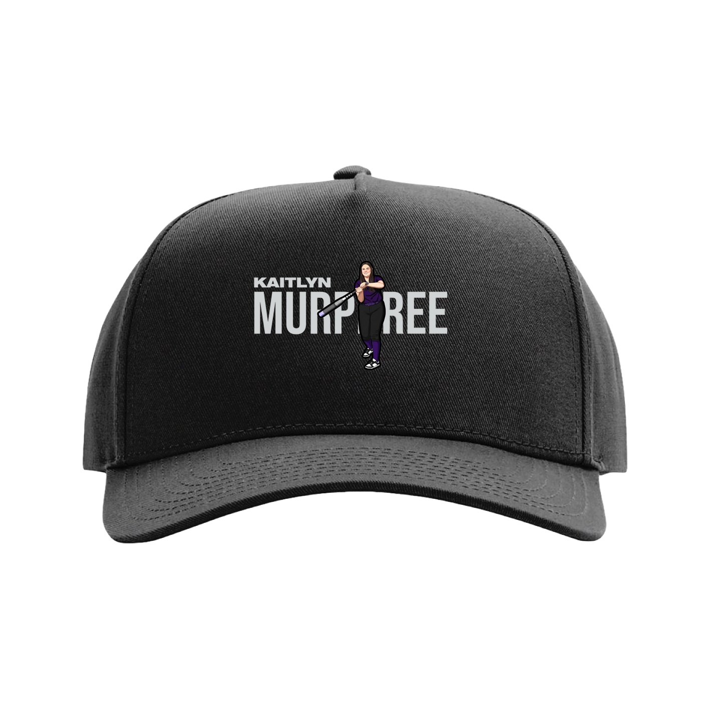 Full Fabric Five-Panel Champ Cap — Player Name in Black