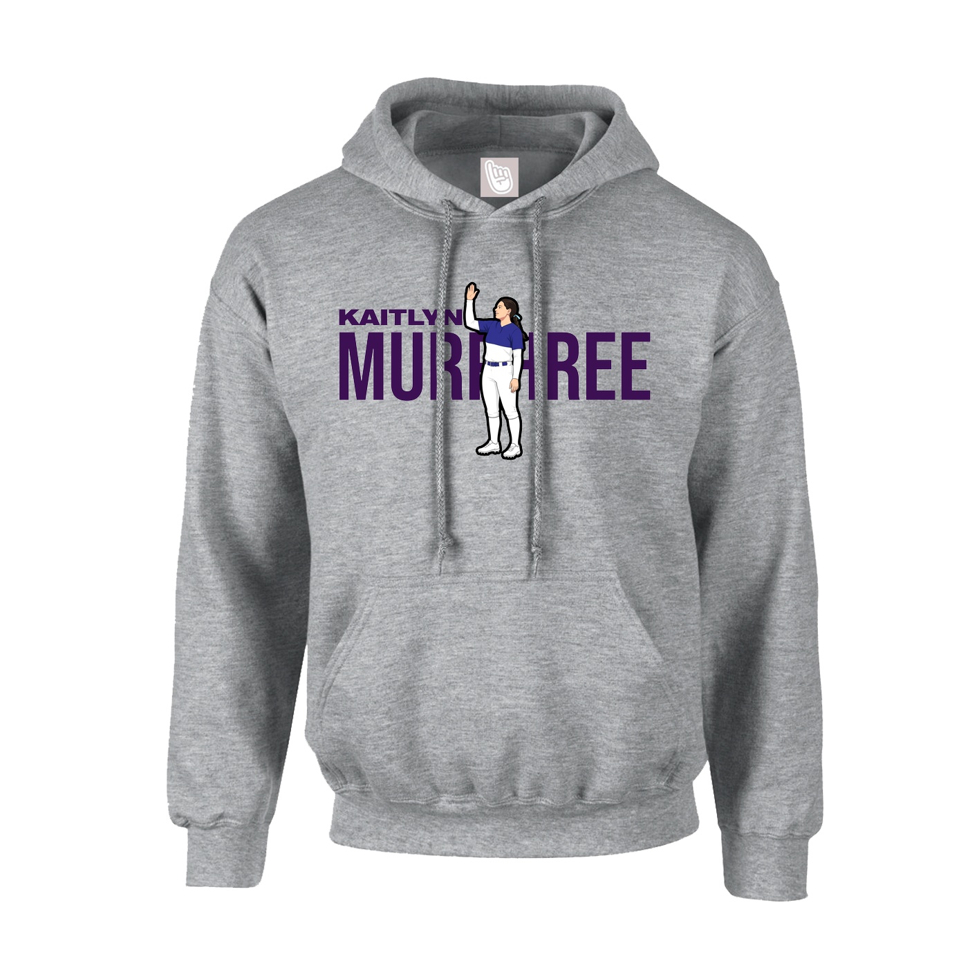 Youth Hoodie — Player Name in Grey