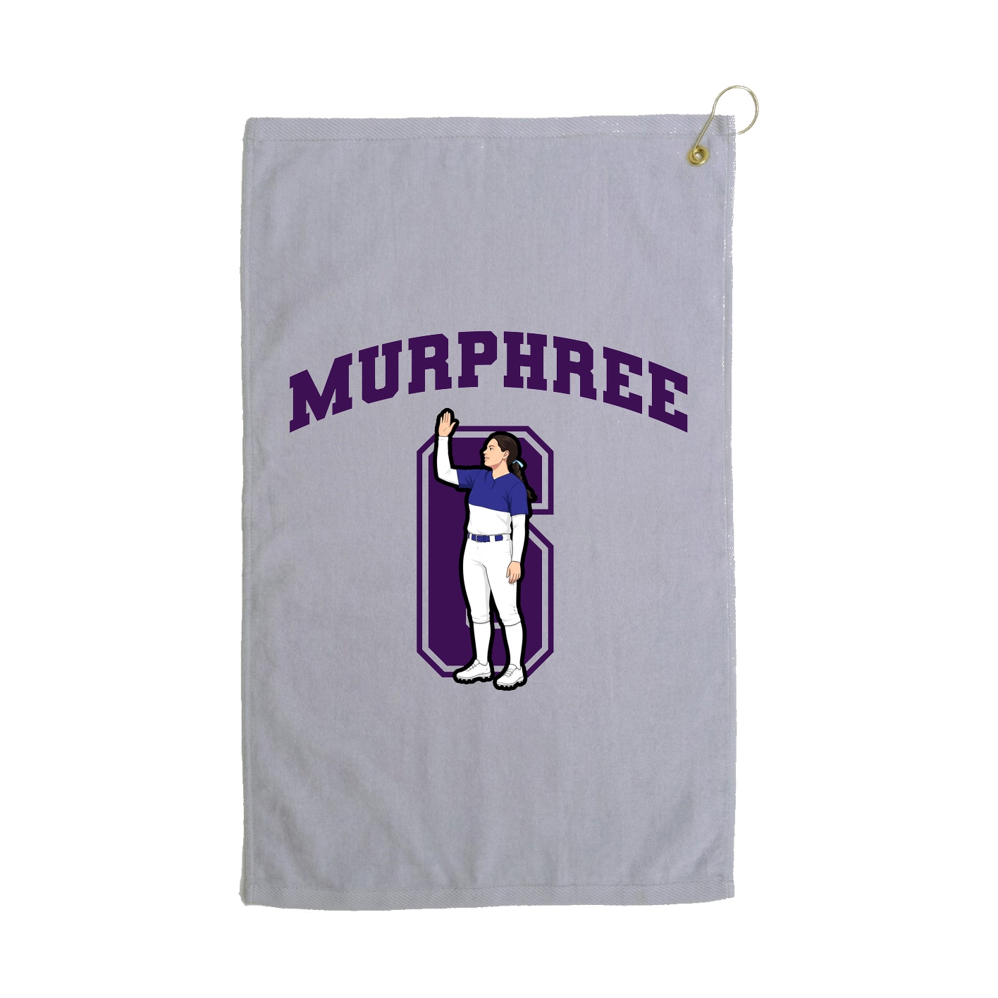 Golf Towel — Number in Grey
