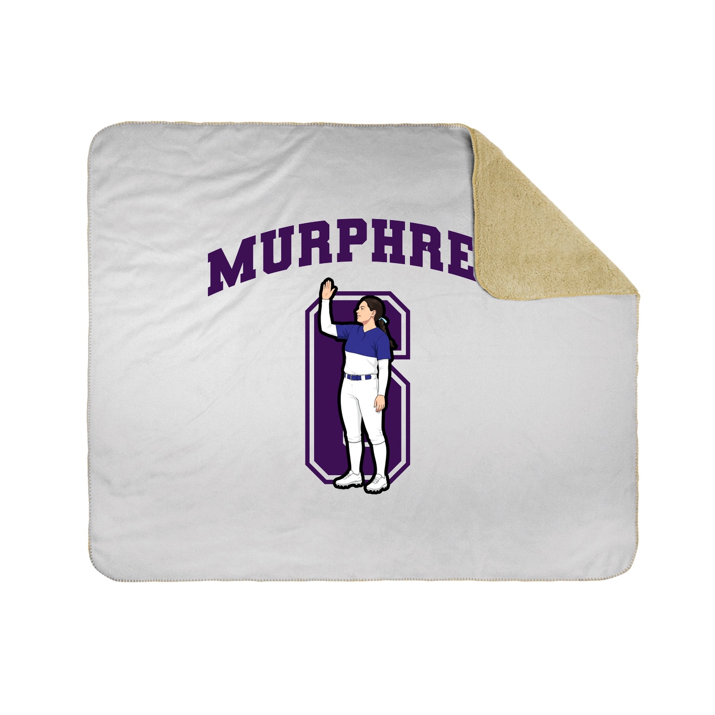 Throw Blanket — Number in White