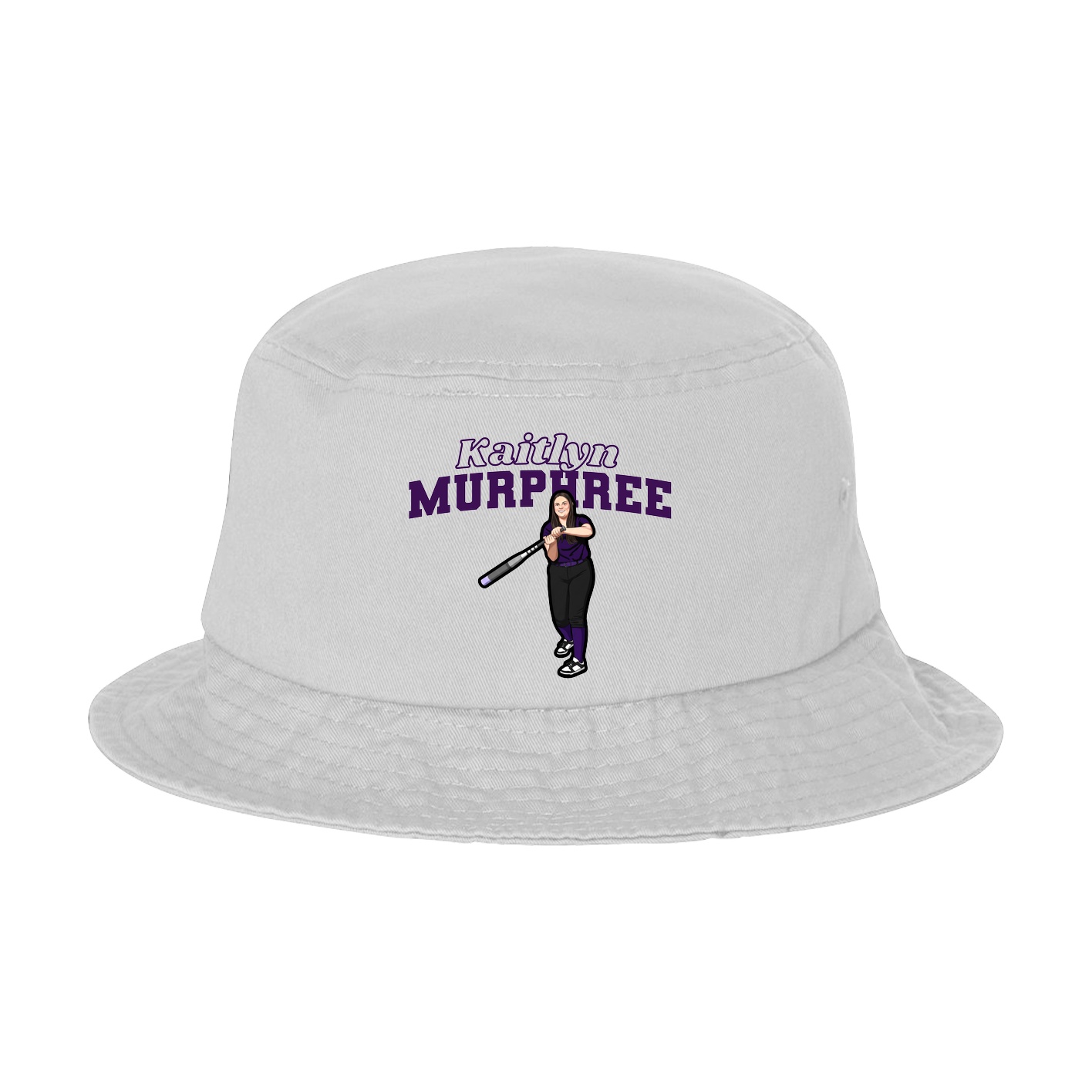 Bucket Cap — Name Arch in White