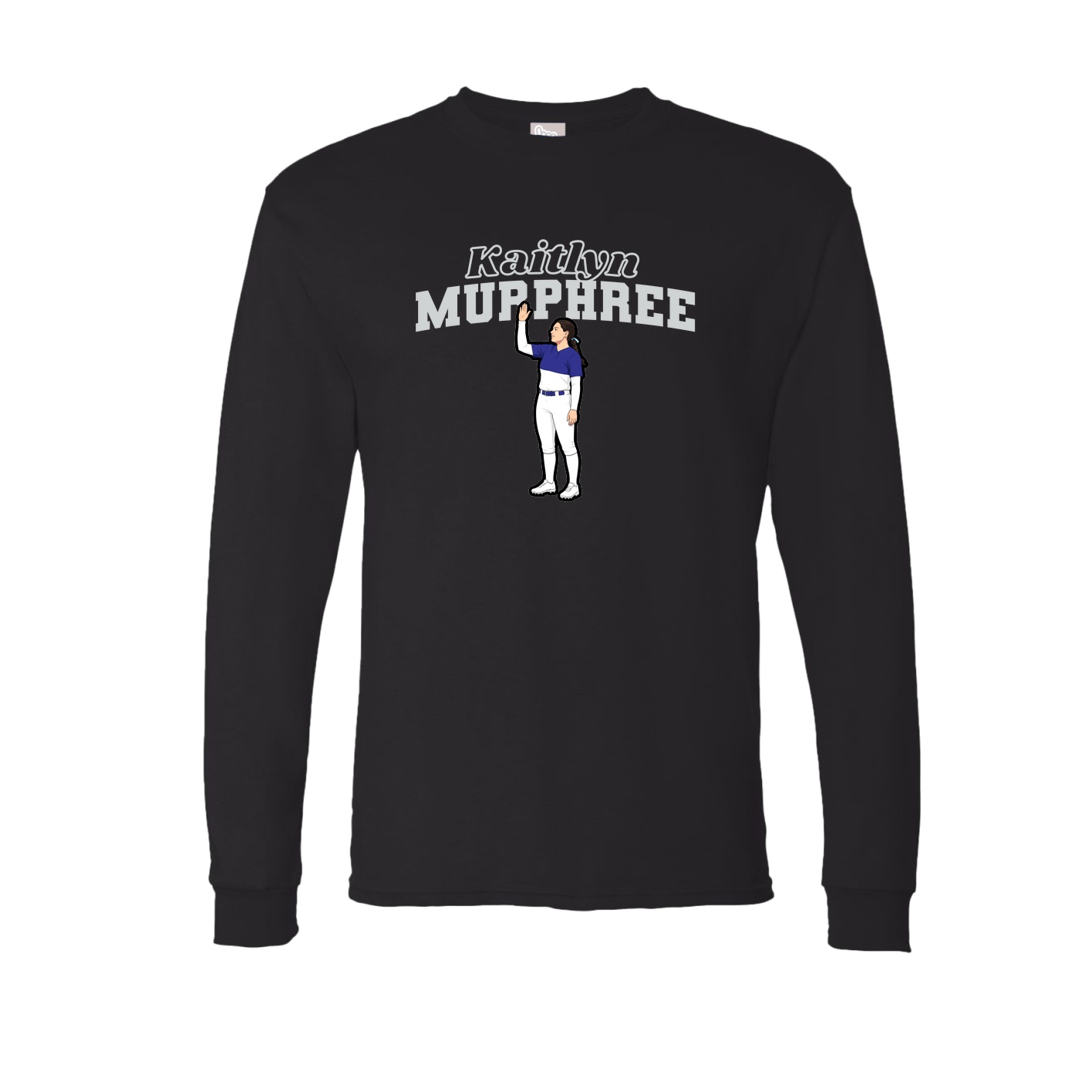 Long Sleeve Tee — Name Arch in Black