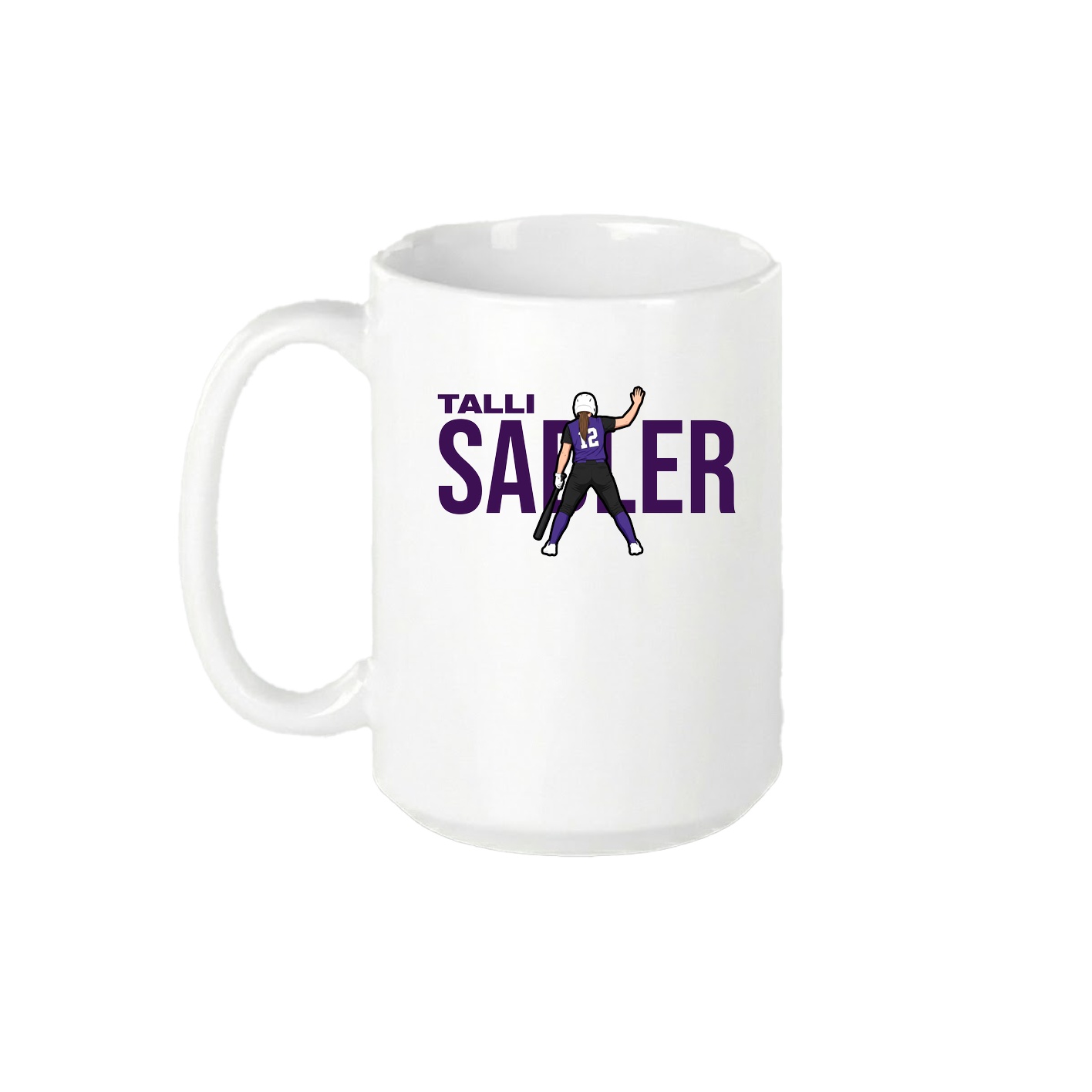 15oz Coffee Mug — Player Name in White