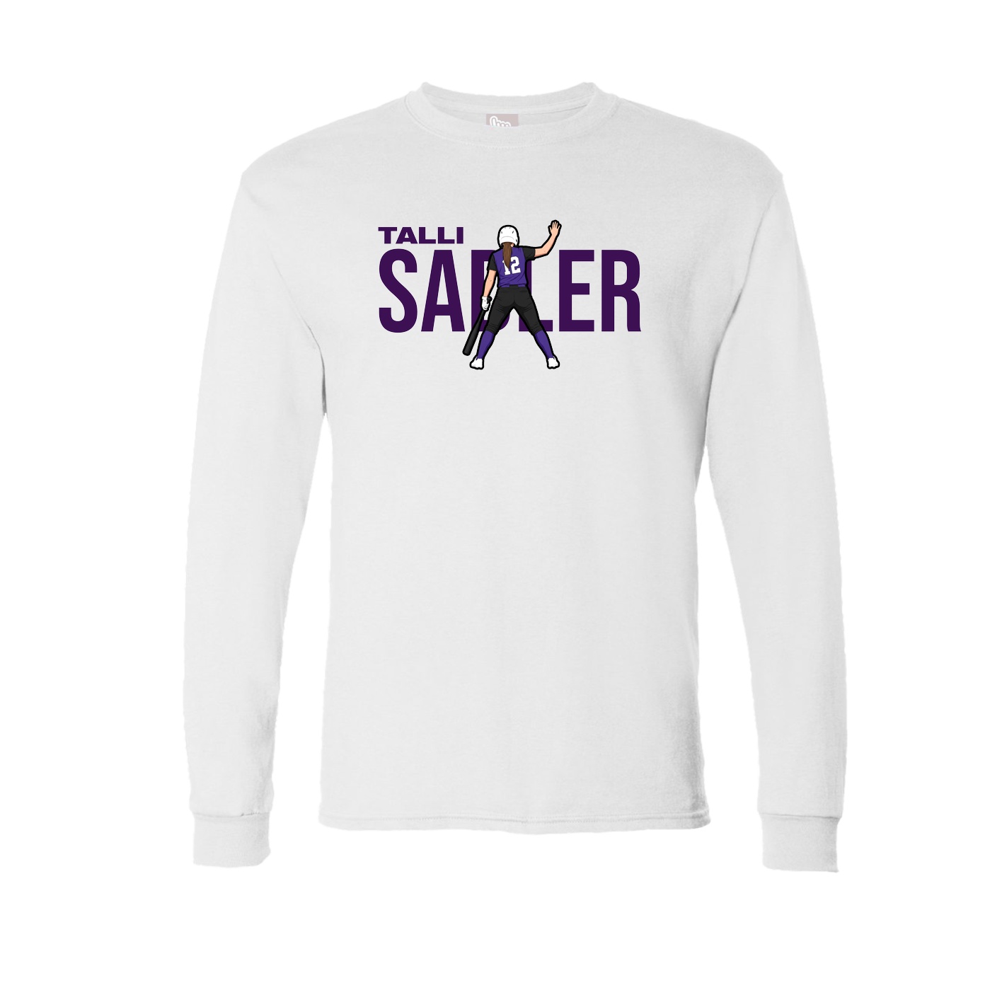 Long Sleeve Tee — Player Name in White