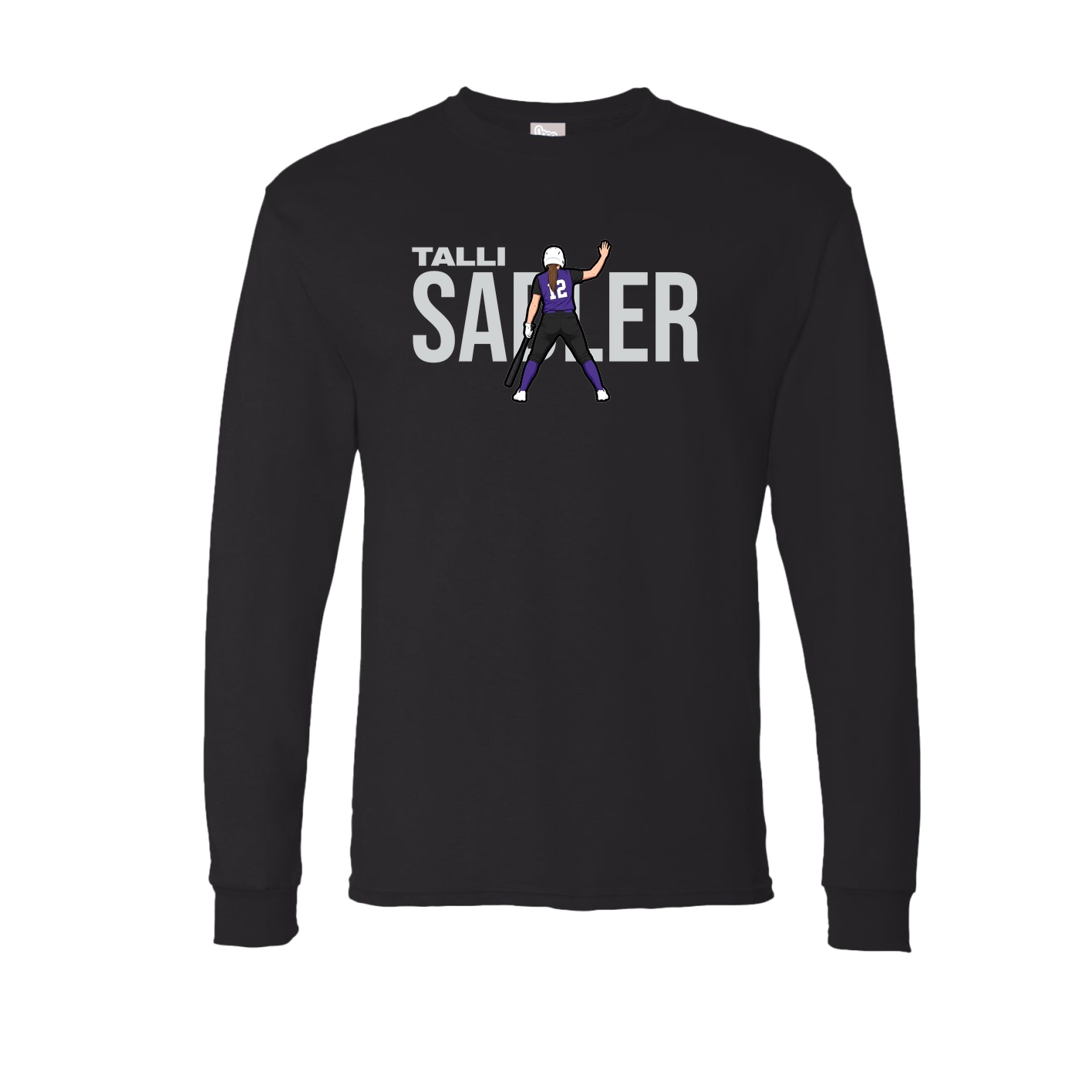 Long Sleeve Tee — Player Name in Black